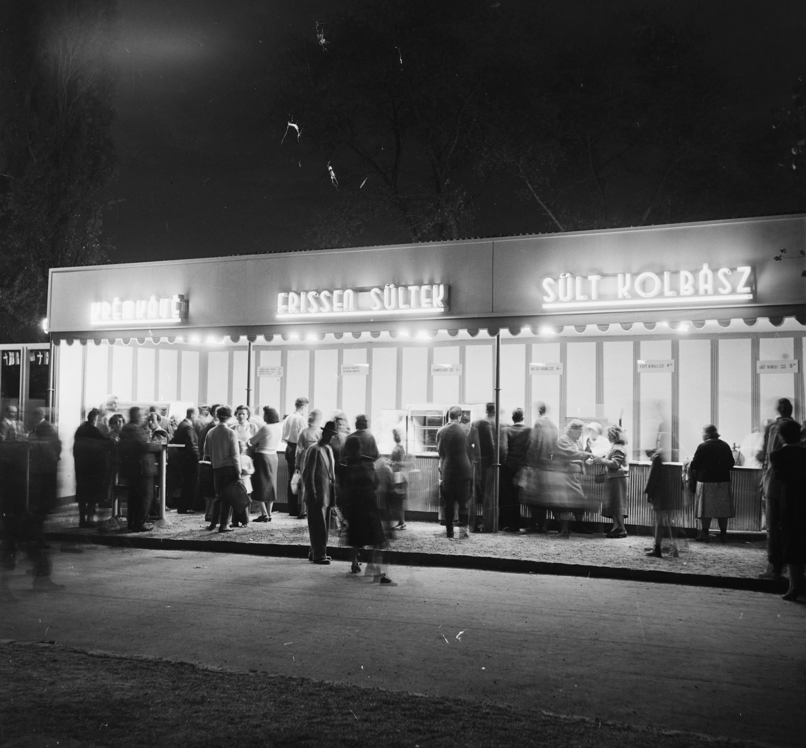 1965, Bauer Sándor, meal, buffet, coffee, neon sign, Fortepan #126628