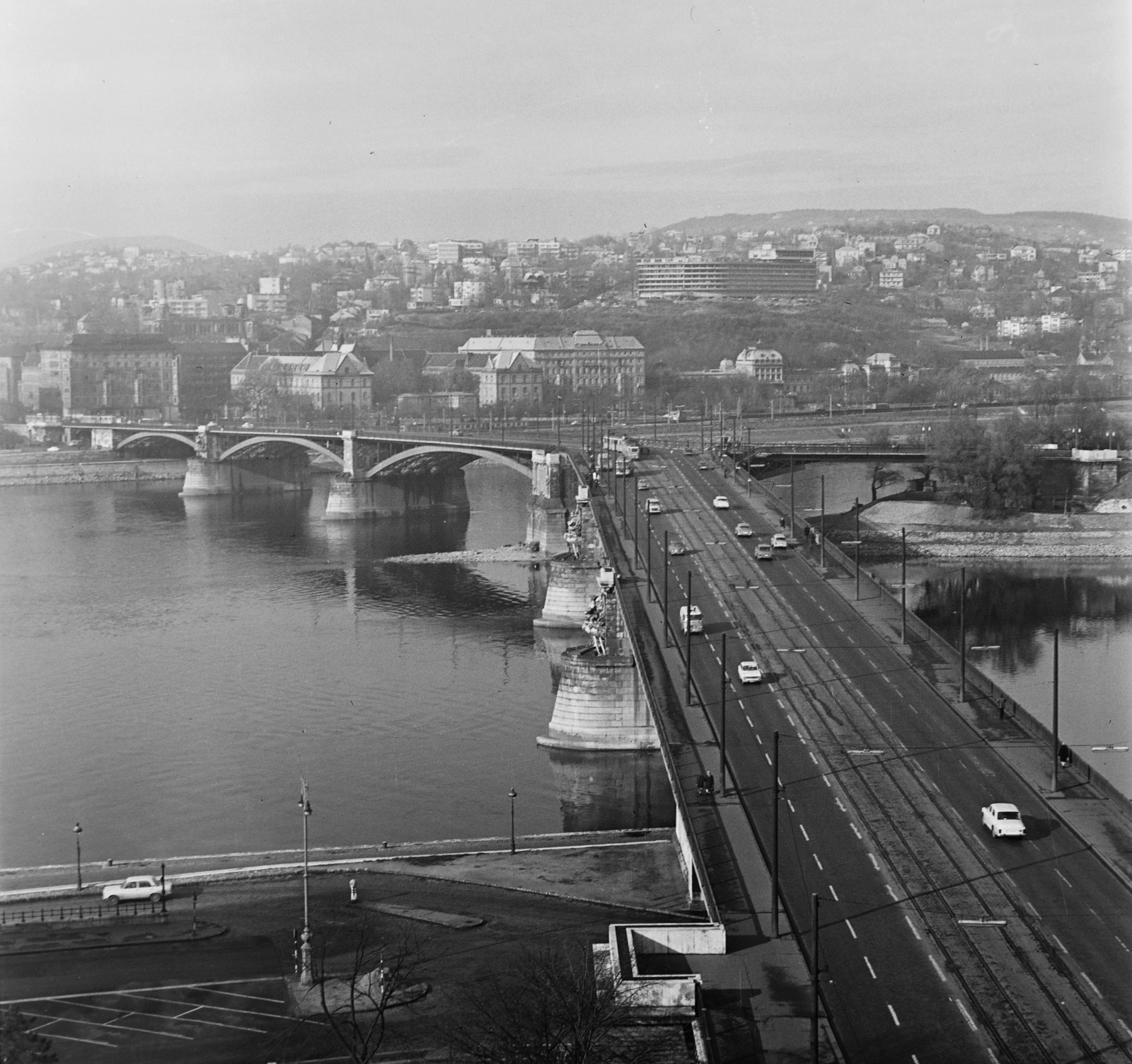 Hungary, Budapest V., Margit híd Pestről nézve., 1971, Bauer Sándor, Budapest, Fortepan #126634