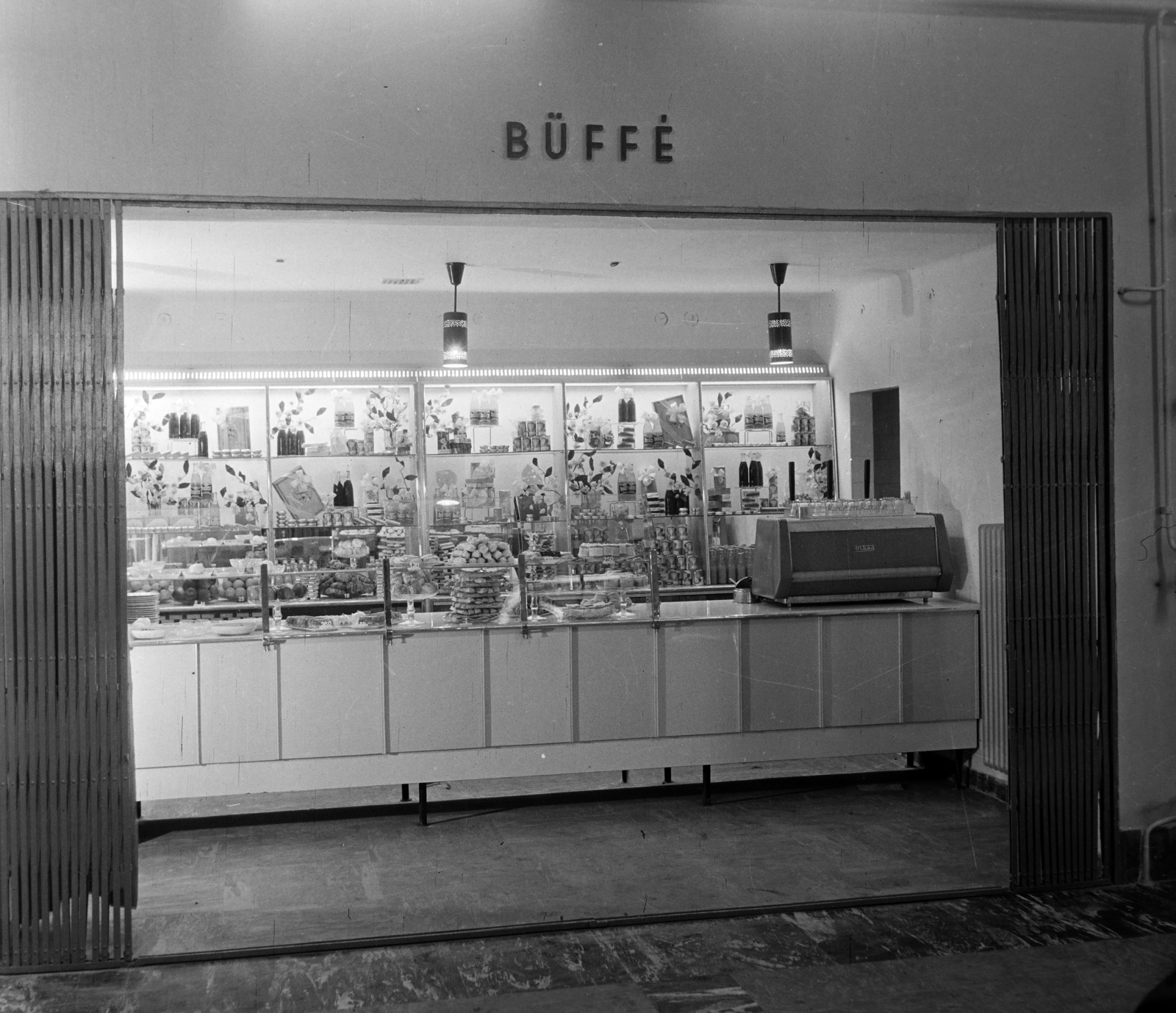 1960, Bauer Sándor, buffet, coffee machine, Fortepan #126670