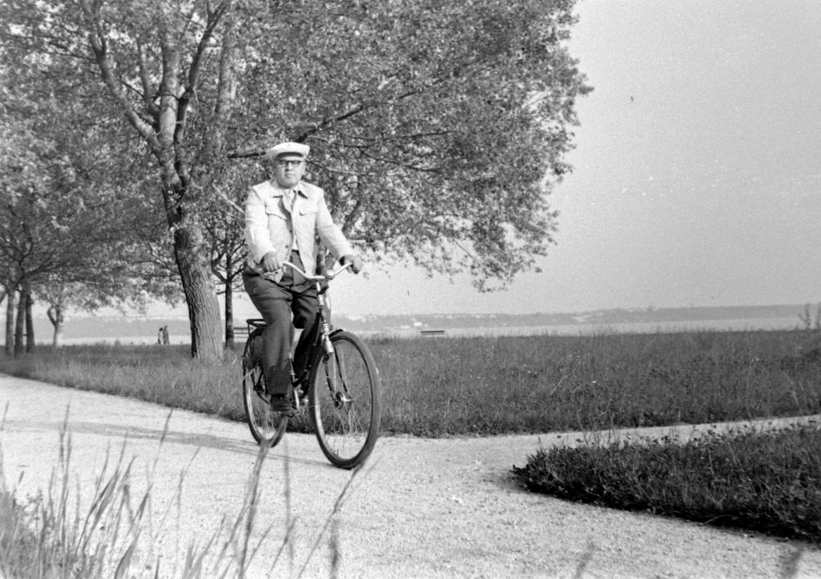 Hungary, Balatonalmádi, 1955, Szent-tamási Mihály, bicycle, Fortepan #12674