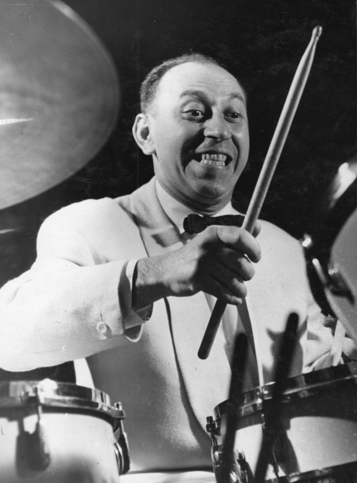 Hungary, Kovács Gyula dzsesszdobos., 1957, Bauer Sándor, drummer, jazz history, cymbal, Fortepan #126894