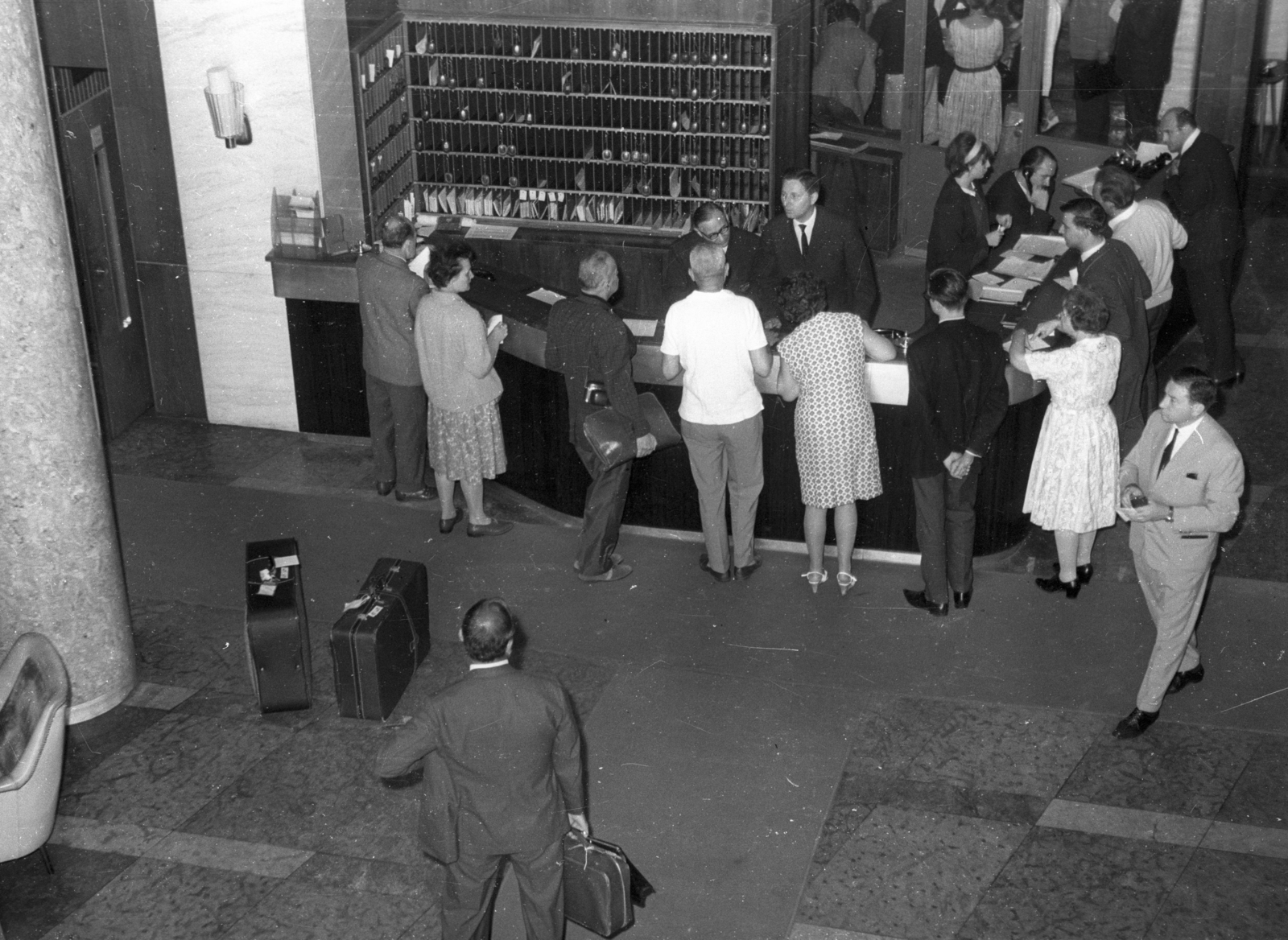 Hungary, Budapest XI., Gellért Szálló, hall, recepció., 1963, Bauer Sándor, Budapest, Fortepan #126996