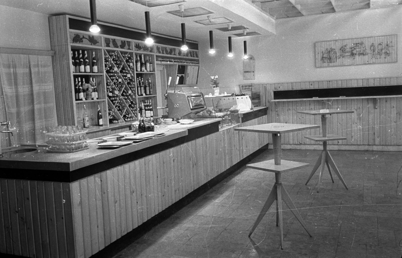 1970, Bauer Sándor, coffee machine, wainscot, Fortepan #127040
