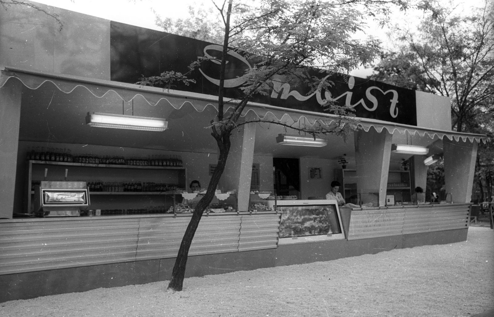 Hungary, Budapest XIV., az V. kerületi Vendéglátóipari Vállalat Imbisz büféje., 1960, Bauer Sándor, buffet, coffee machine, cold buffet, Budapest, Fortepan #127428