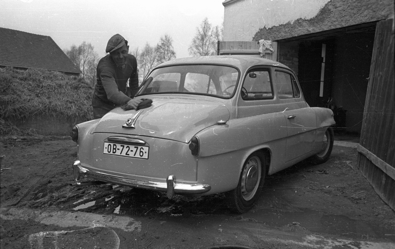 1956, Bauer Sándor, Czechoslovakia, Skoda-brand, number plate, Fortepan #127586