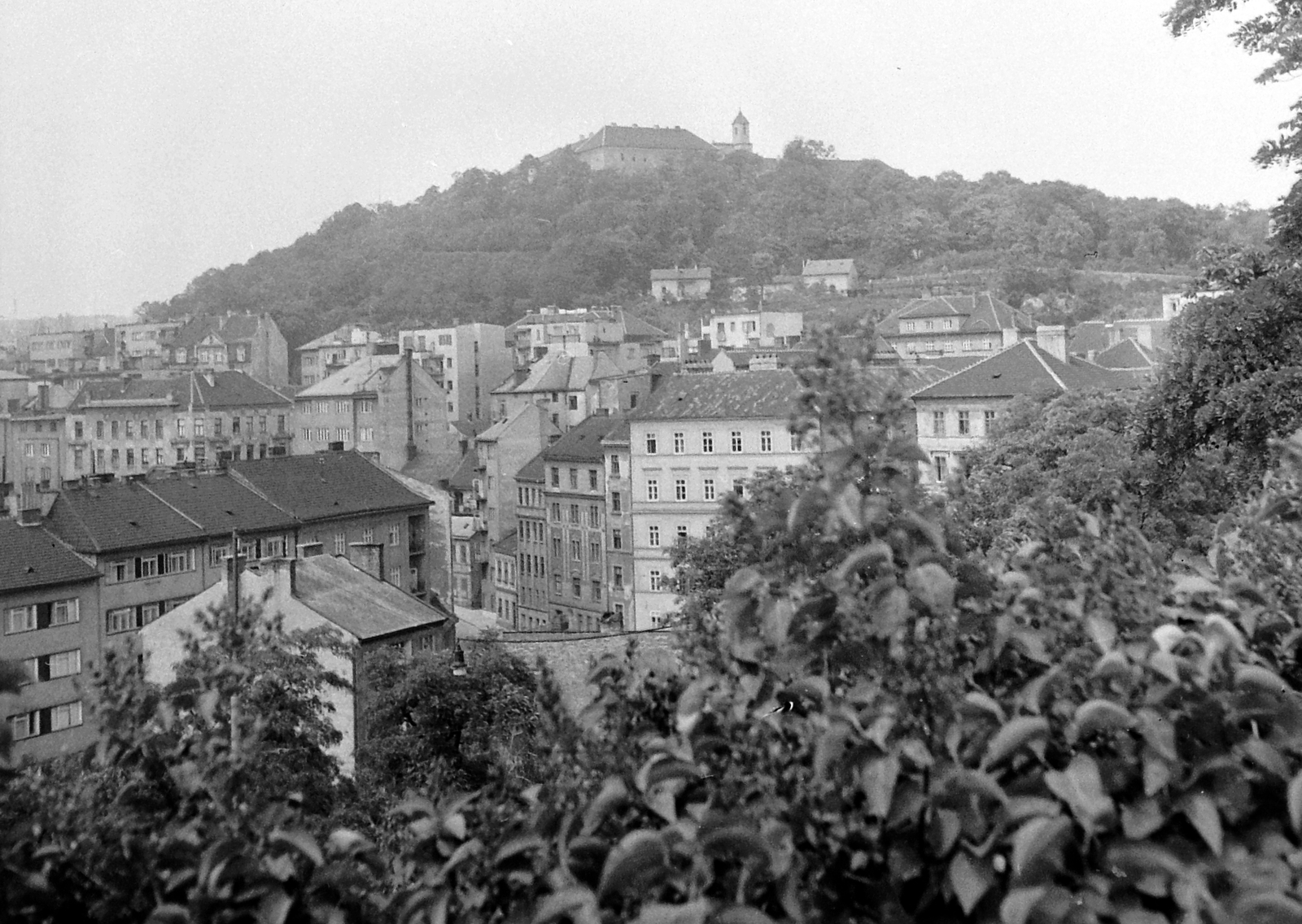 Czech Republik, Brno, látkép, háttérben a Spilberk vár., 1958, Gyöngyi, Czechoslovakia, Fortepan #12761