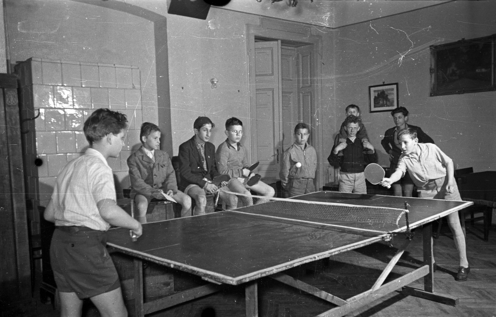 Hungary, Budapest XX., Nagy Győry István út 4-6., Vasas Kultúrház (később Csili Művelődési Központ)., 1957, Bauer Sándor, table tennis table, Budapest, Fortepan #127611