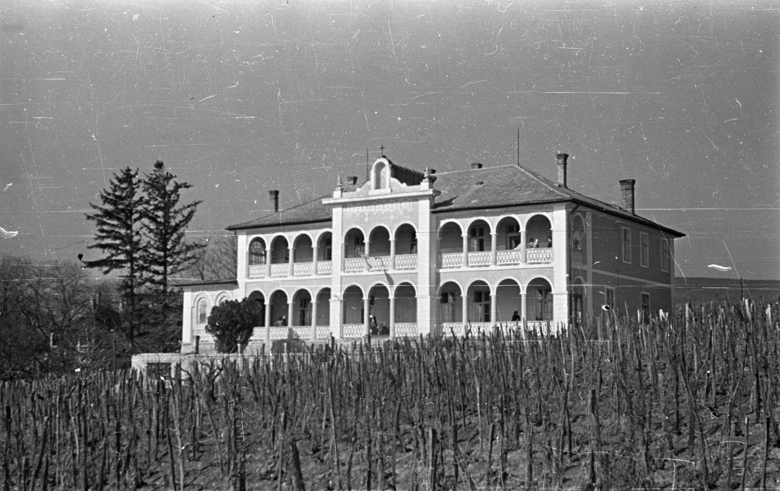 Hungary,Lake Balaton, Csopak, Kossuth utca 16., Megyei Csecsemőotthon. Eredetileg az Angolkisasszonyok Apácarendnek volt a nyaralója, ma a Balaton-felvidéki Nemzeti Park igazgatósági épülete., 1957, Bauer Sándor, public building, Fortepan #127932