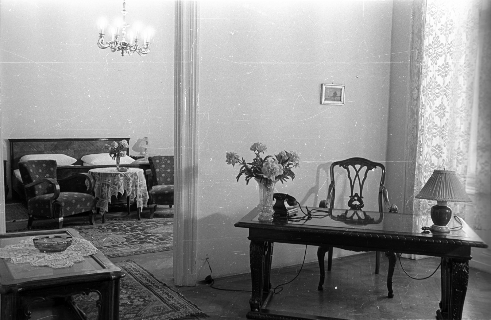 Hungary, Budapest V., Apáczai Csere János utca, a Duna szálló egyik szobája., 1958, Bauer Sándor, Budapest, interior, Fortepan #128214
