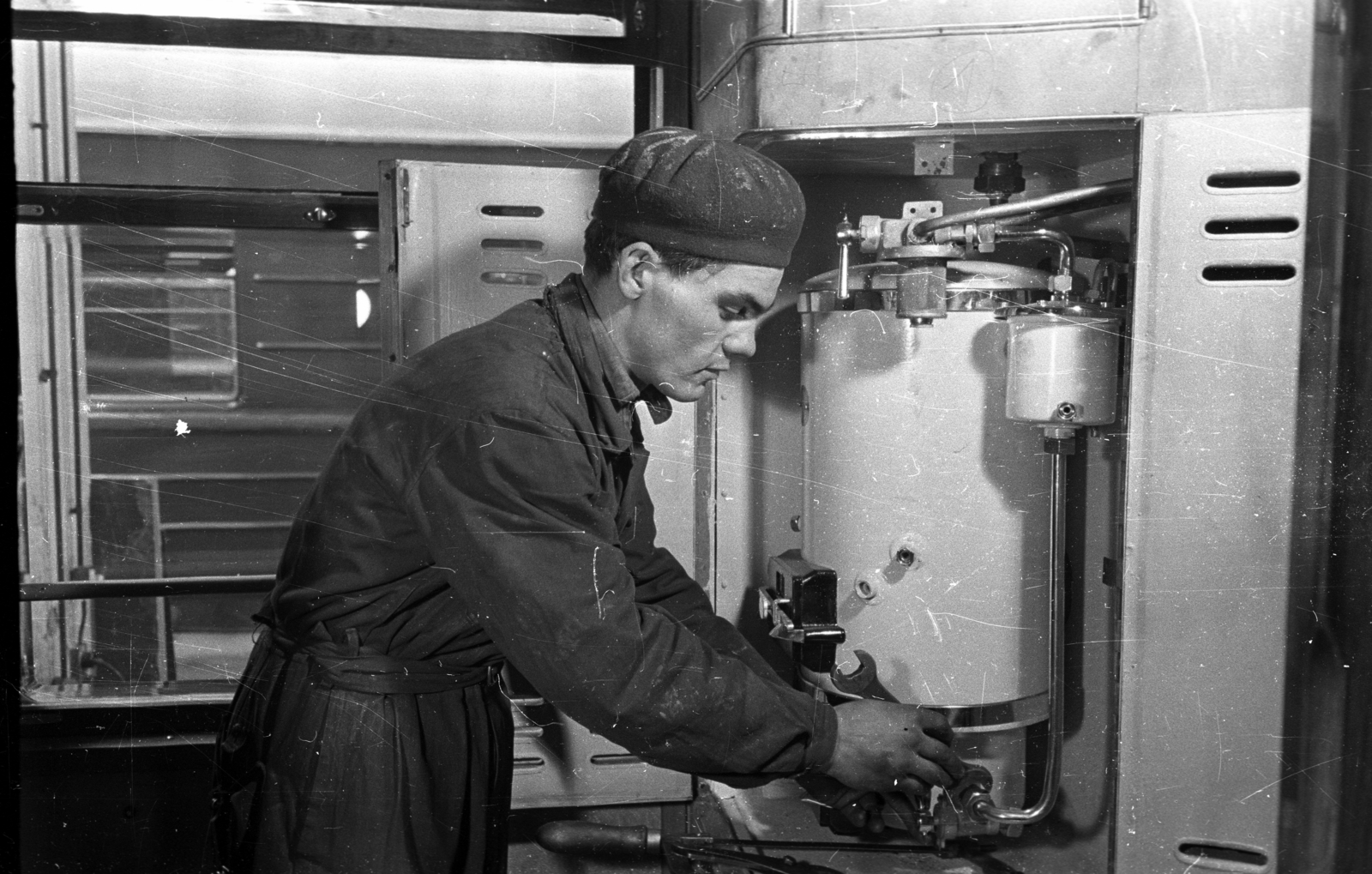 1955, Bauer Sándor, railway, worker, Fortepan #128280
