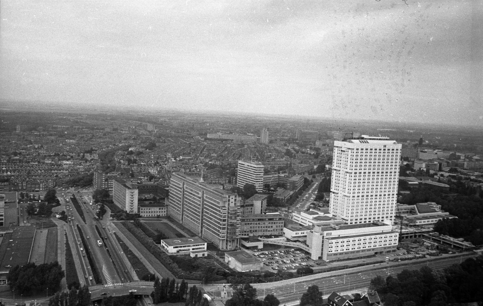 Netherlands, Rotterdam, kilátás észak felé az Euromast toronyból., 1972, Bauer Sándor, Fortepan #128352