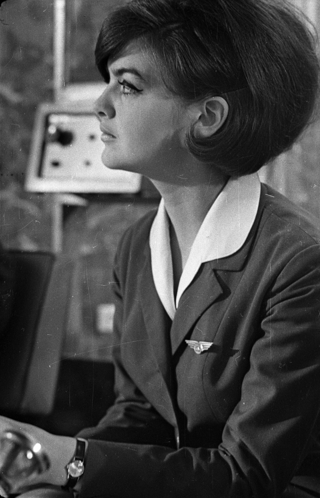 Hungary, Ferihegy (now - Ferenc Liszt) International Airport, Budapest XVIII., a MALÉV Nemzetközi légikisasszony-vetélkedője., 1967, Bauer Sándor, Budapest, Fortepan #128395
