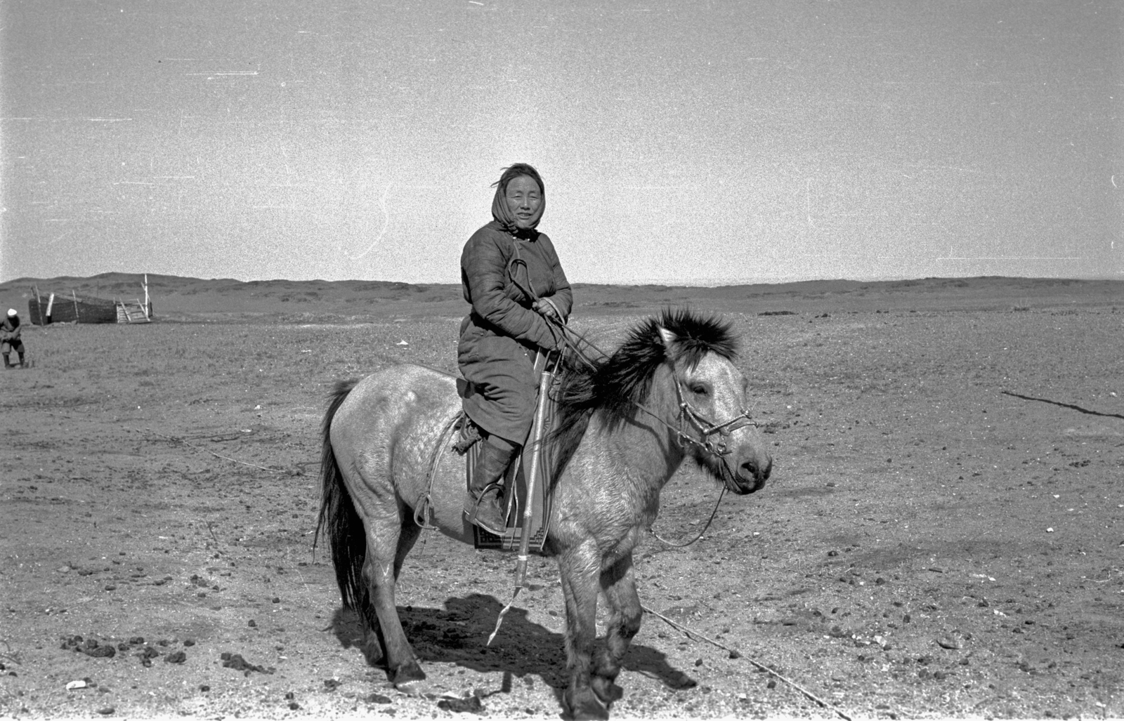 Mongolia, Góbi sivatag., 1969, Bagi Gábor, Bagi Róbert, horse, rider, Fortepan #128663