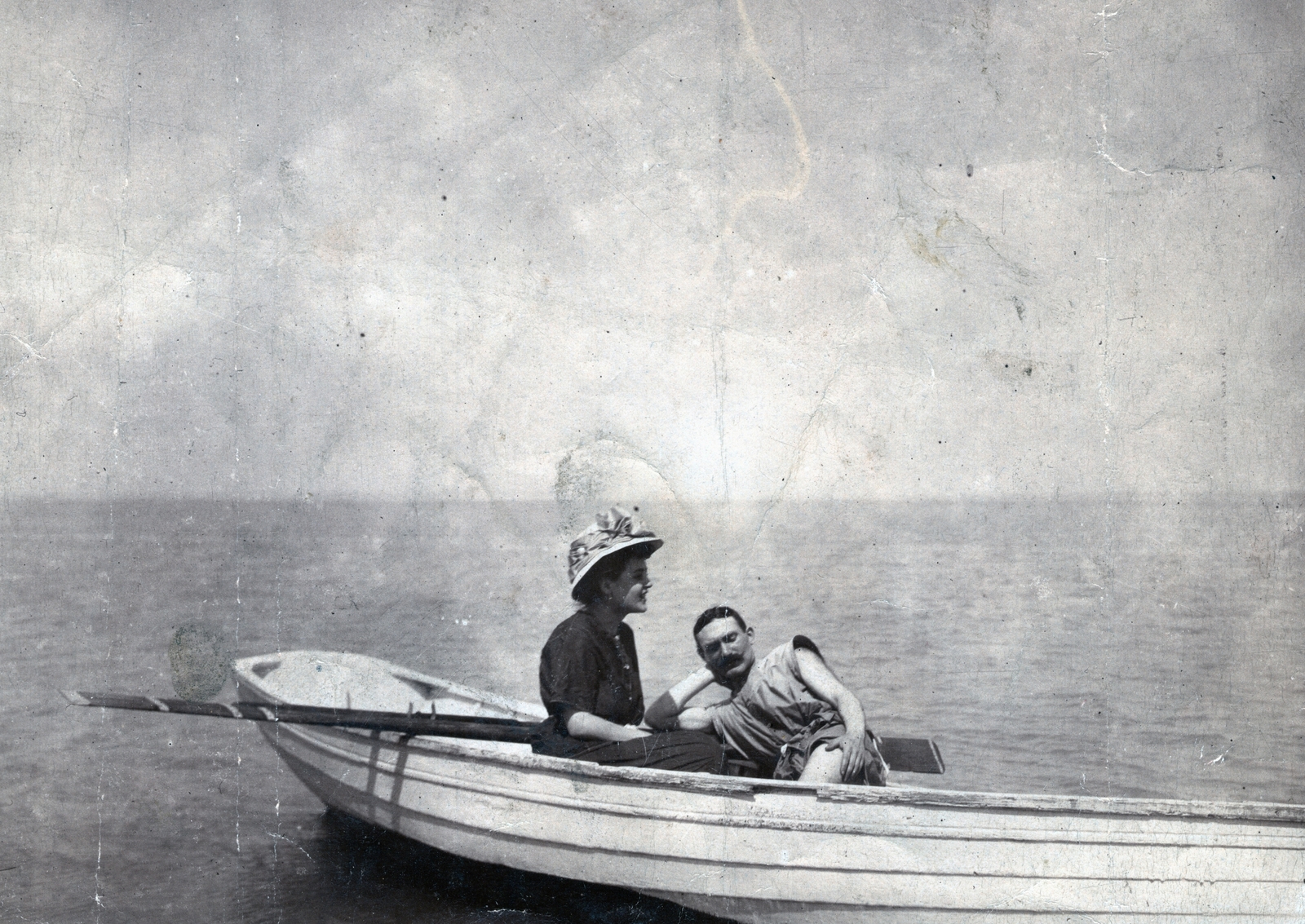 1917, Gali, hat, boating, Fortepan #128850