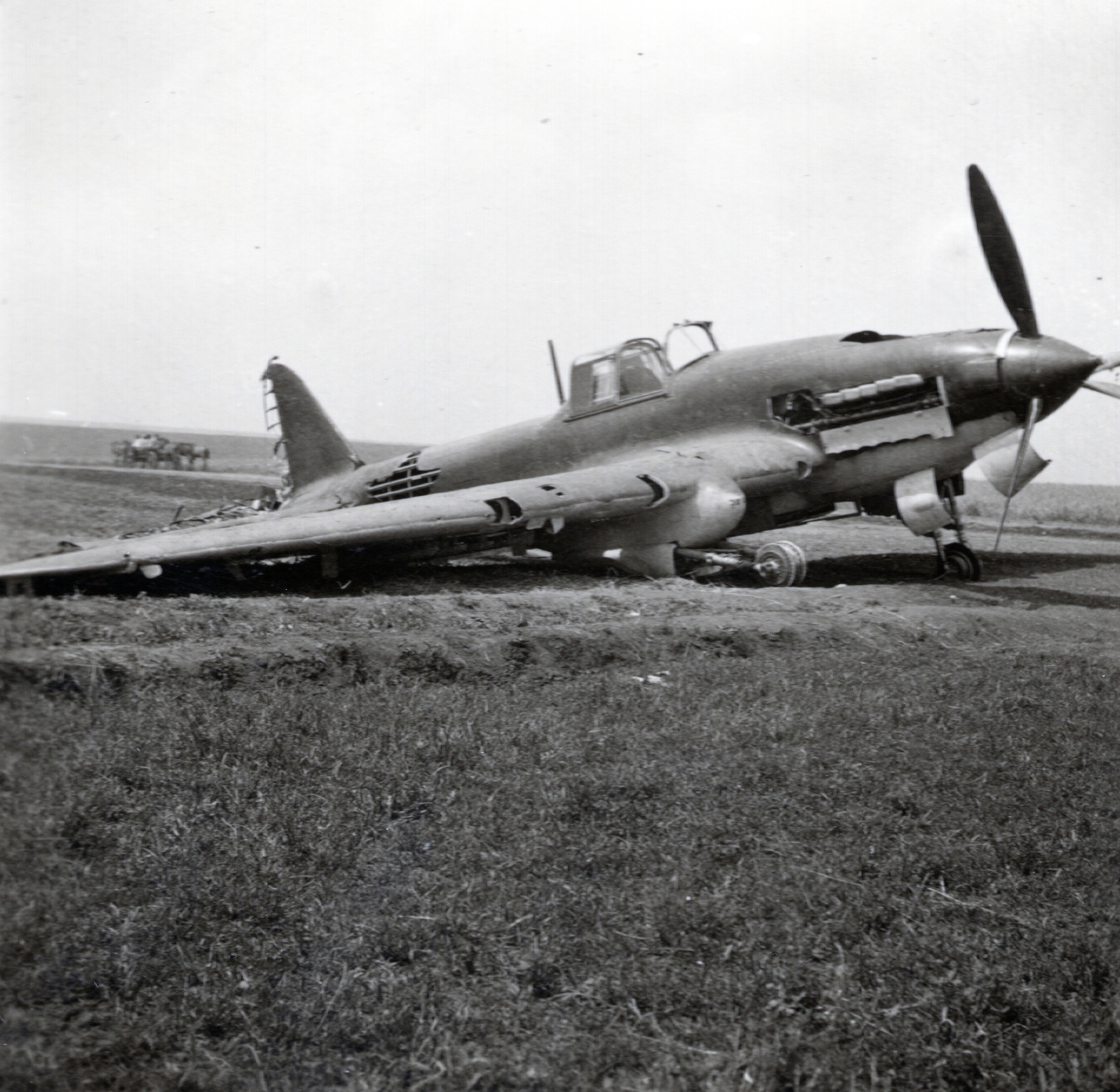 1941, Hajdu Fedő Károly, keleti front, repülőgép, második világháború, járműroncs, Iljusin IL-2 Sturmovik, Fortepan #129129