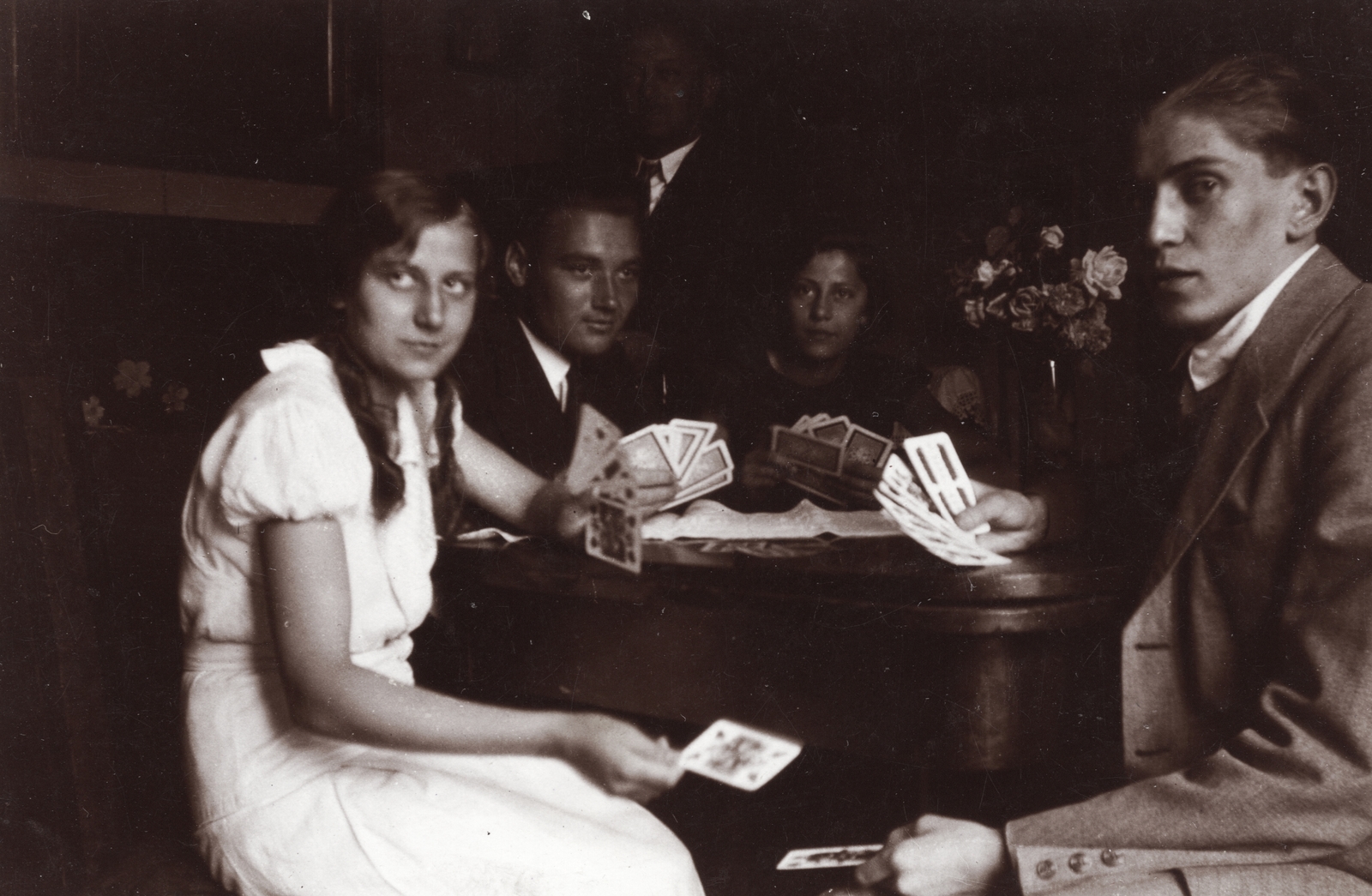 1931, Heinzely Béla, kártyajáték, Fortepan #129154