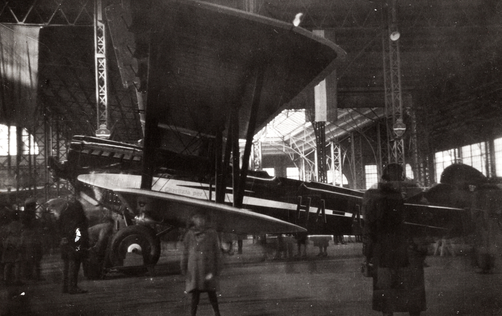Hungary, Budapest XIV., Iparcsarnok, Endresz György aviatikai kiállítás 1932. október 15 - 25. Az olasz nemzet ajándéka, a "Giustizia per l'Ungheria" FIAT BR.3 típusú repülőgép., 1932, Heinzely Béla, airplane, Budapest, Fortepan #129160