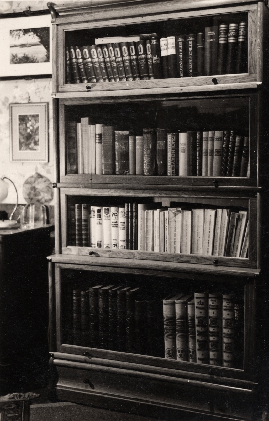 1940, Heinzely Béla, interior, bookshelf, Fortepan #129173