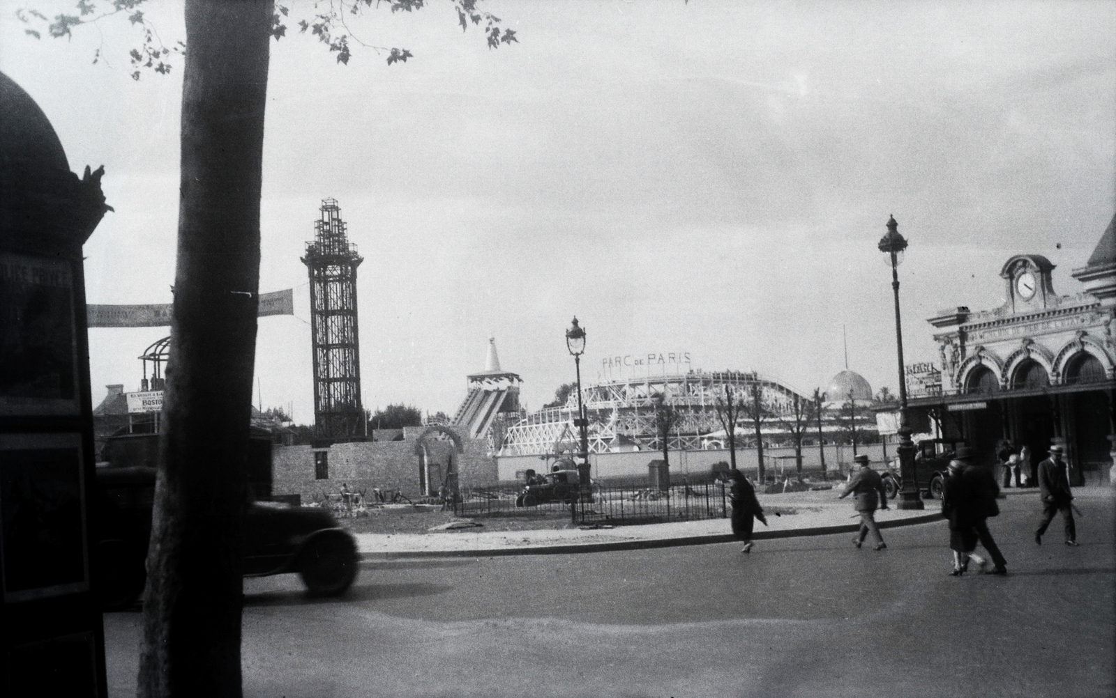 France, Paris, Porte Maillot, vidámpark (Luna Park), jobbra a Gare de Neuilly., 1929, Horváth Miklós dr, Fortepan #129260