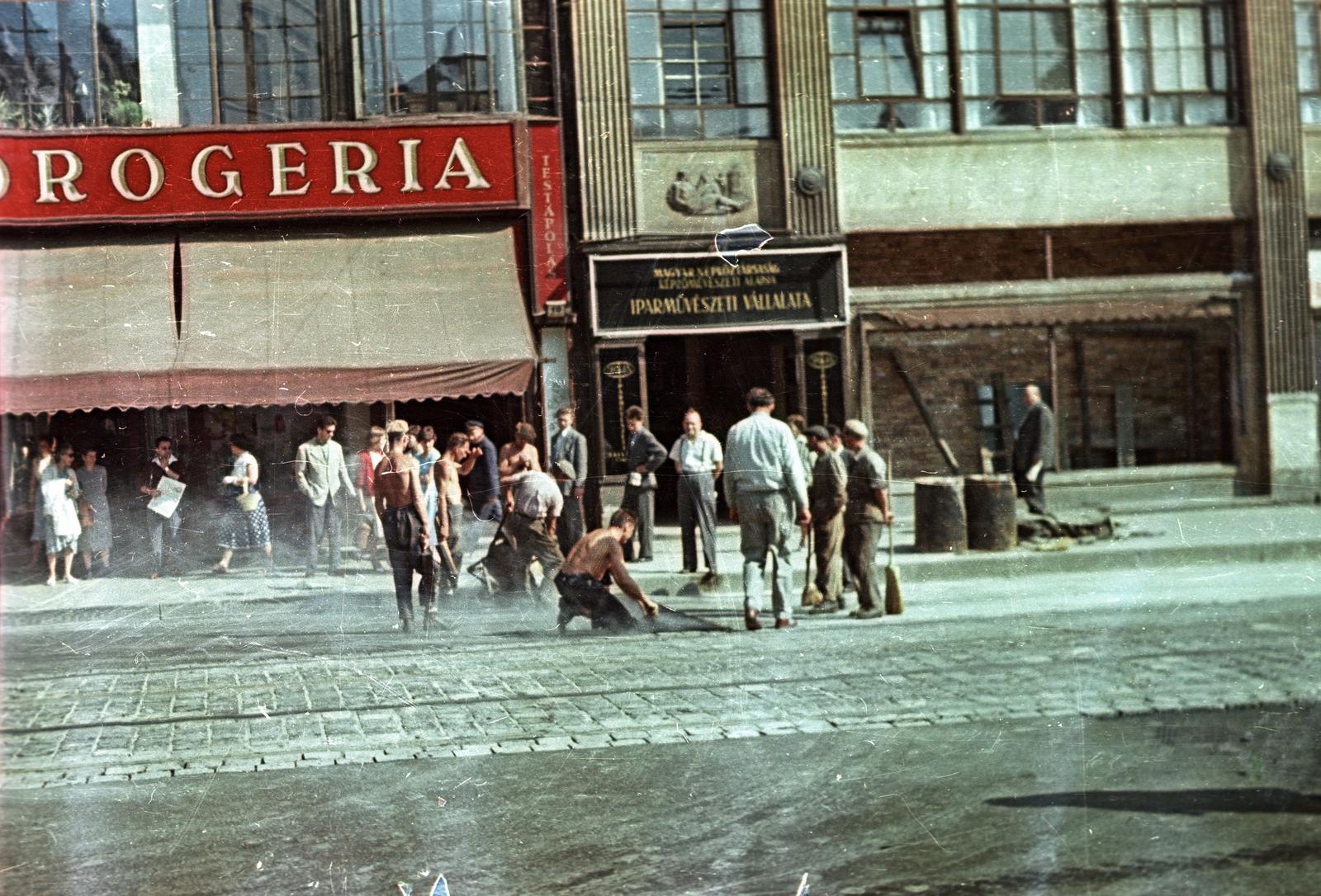 Hungary, Budapest V., Kossuth Lajos utca a Szép utcától nézve., 1954, Horváth Miklós dr, Budapest, colorful, paving, Fortepan #129378