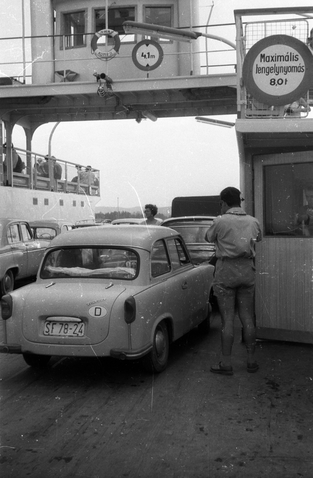 Hungary,Lake Balaton, Szántód,Tihany, a felvétel a Szántód és Tihany között közlekedő komp fedélzetén készült., 1967, Hunyady József, ferry, Fortepan #129635