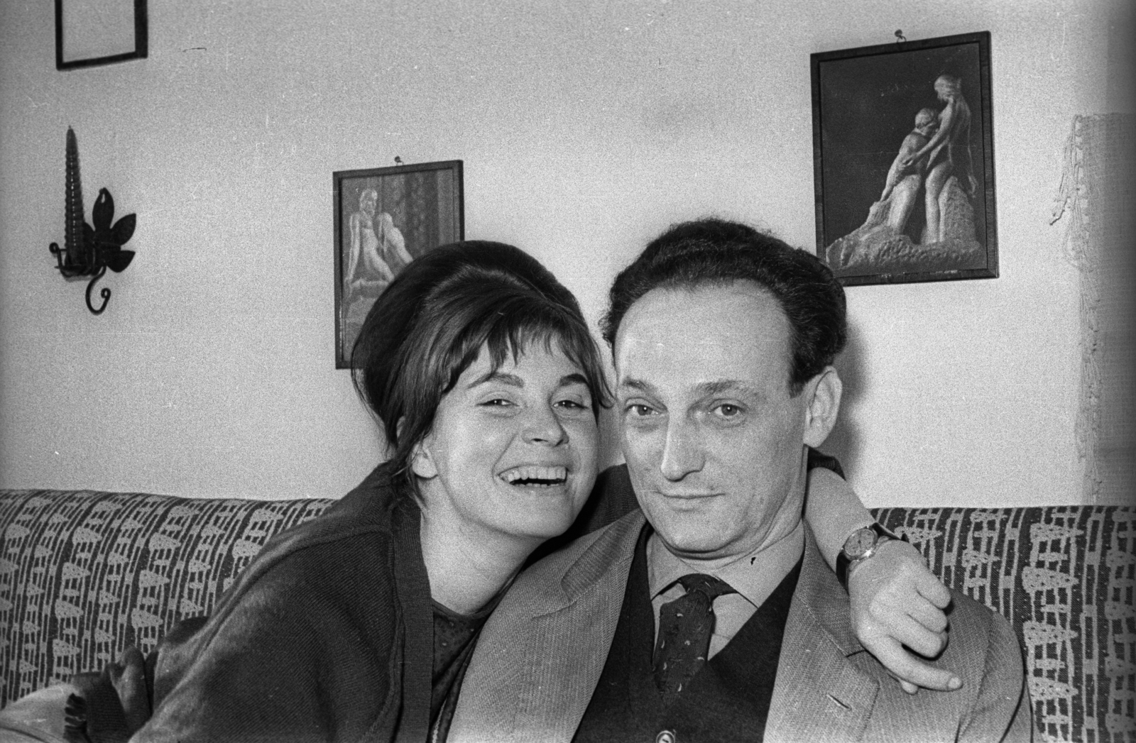 Hungary, Kende Sándor író, költő., 1969, Hunyady József, double portrait, Fortepan #129665