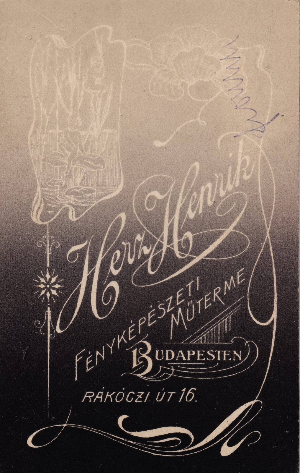 Hungary, Budapest VII., Rákóczi út 16., Herz Henrik fényképészeti műterme., 1906, Kiss László, studio, photographer, verso, Budapest, Fortepan #129810