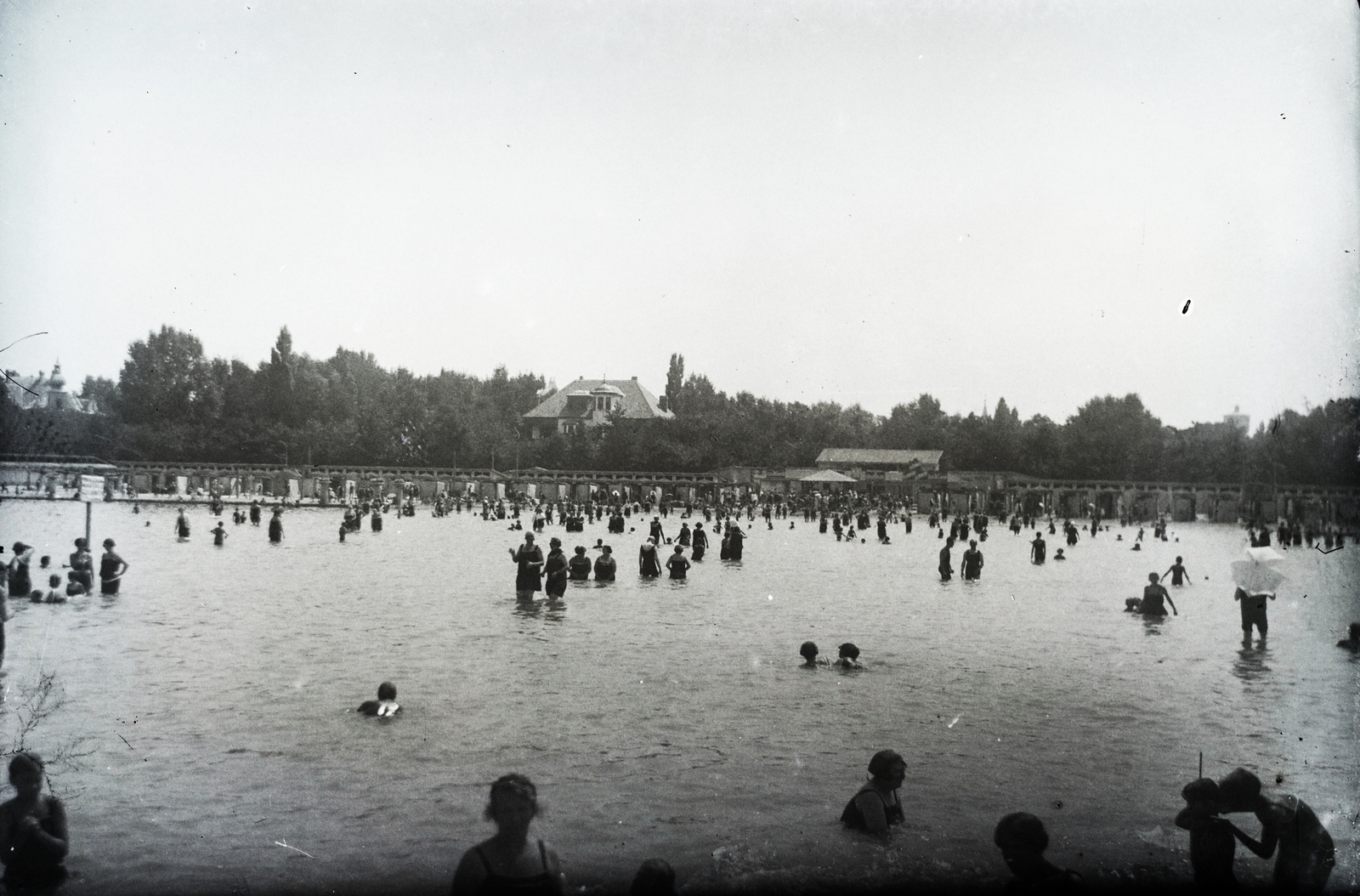 Hungary,Lake Balaton, Siófok, Strand., 1920, Ladinek Viktor, bath, beach, Fortepan #129953