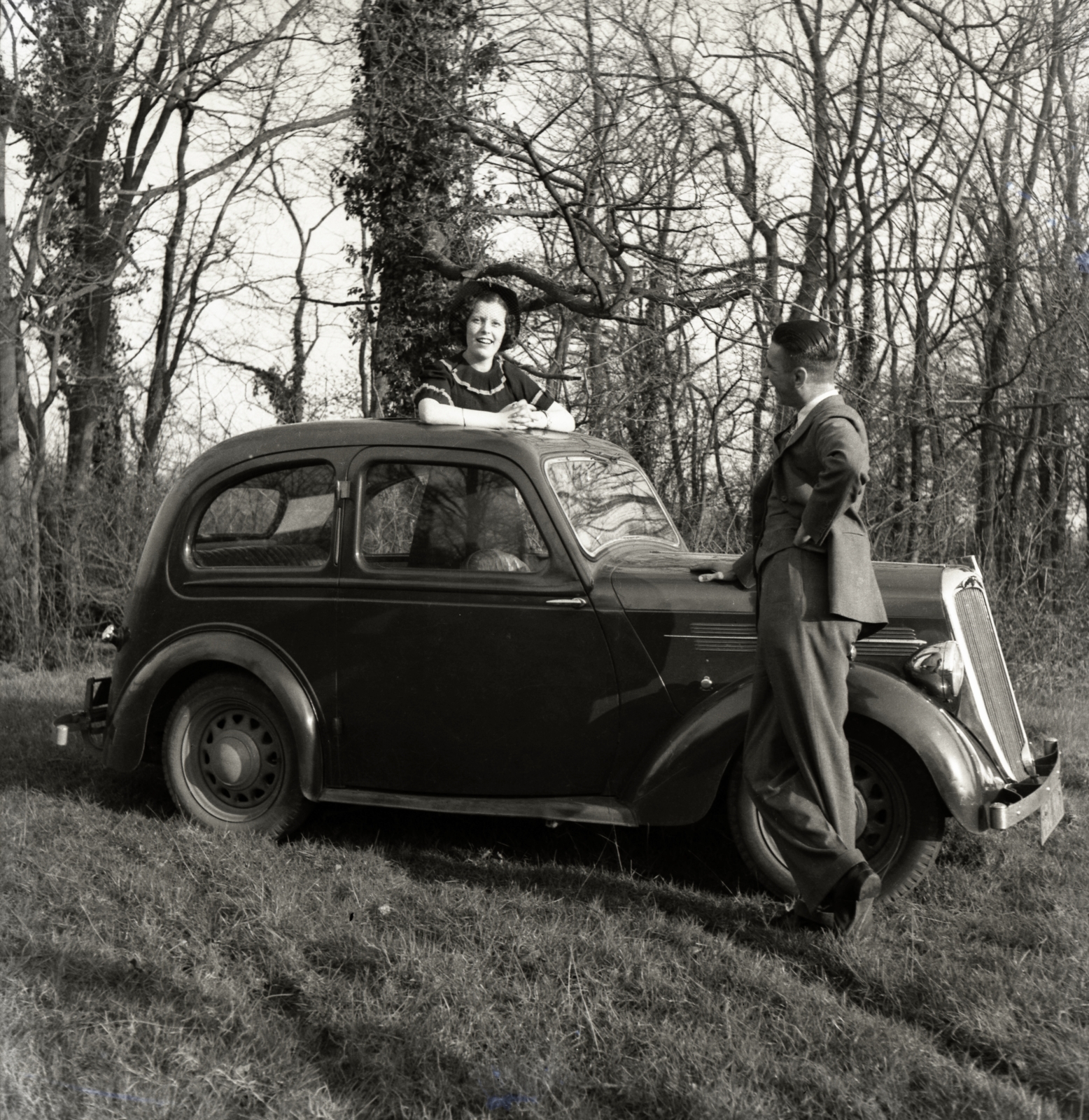 1939, Ladinek Viktor, automobile, sunroof, Fortepan #130002