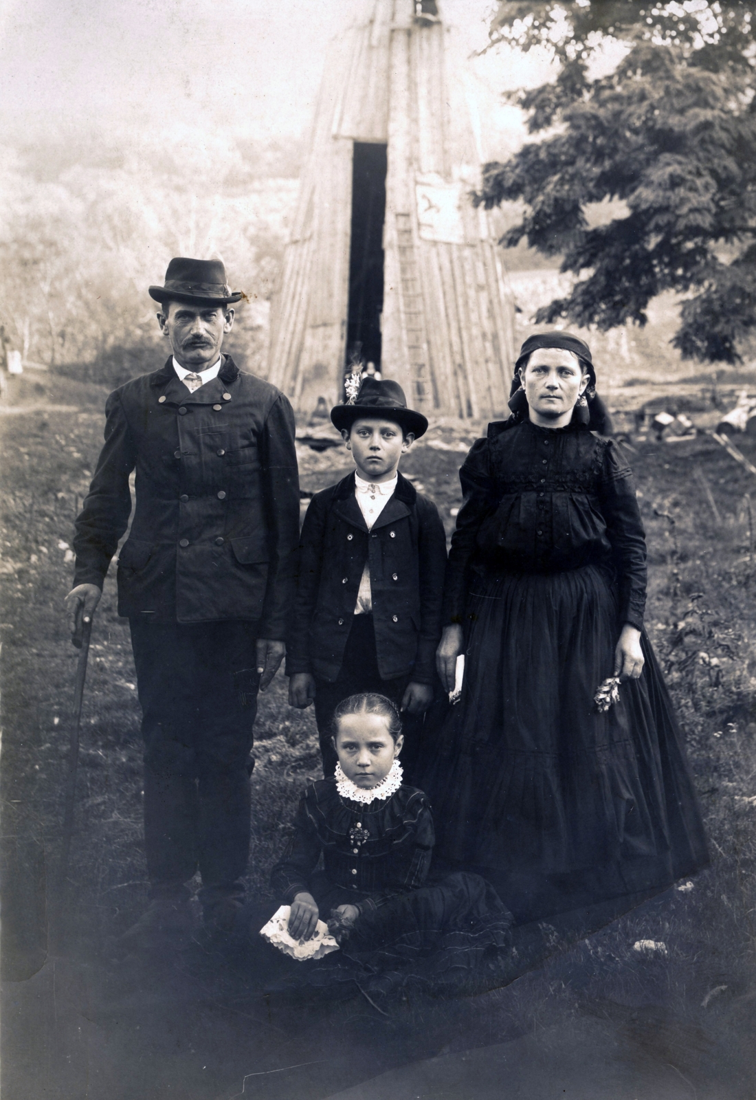 1928, Nagy Károly, hat, folk costume, long collar, Fortepan #130140
