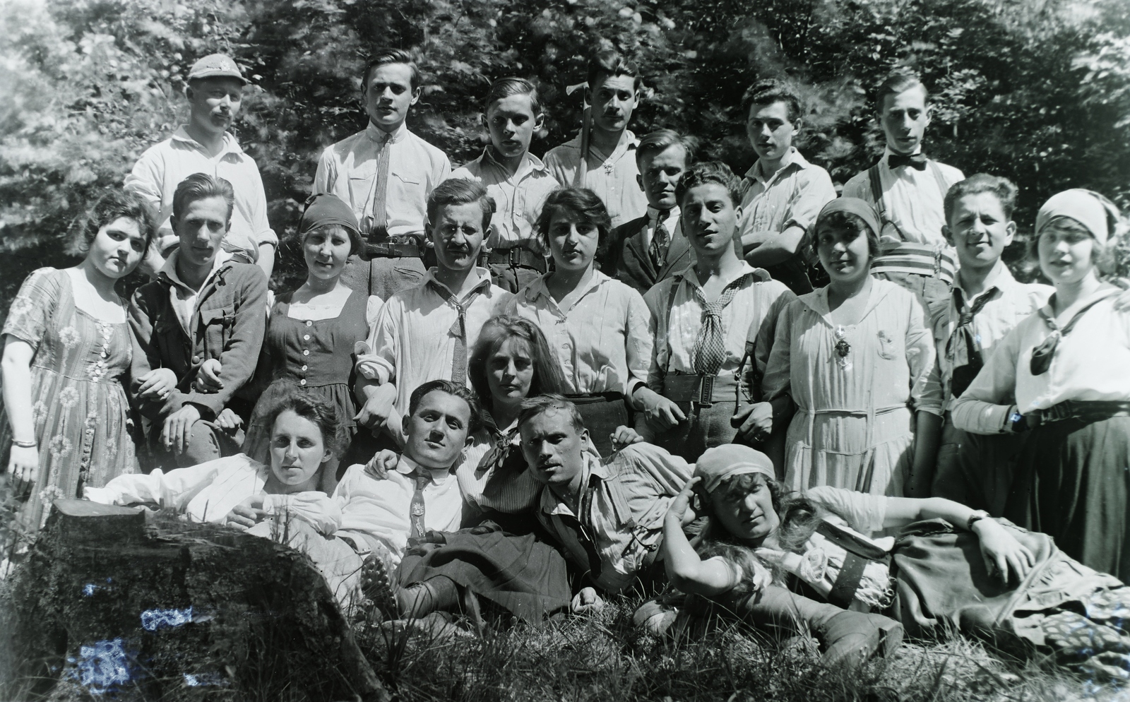 1928, Jánossy Virág, Háberl Aladár, csoportkép, fiatalság, kirándulás, Fortepan #130312