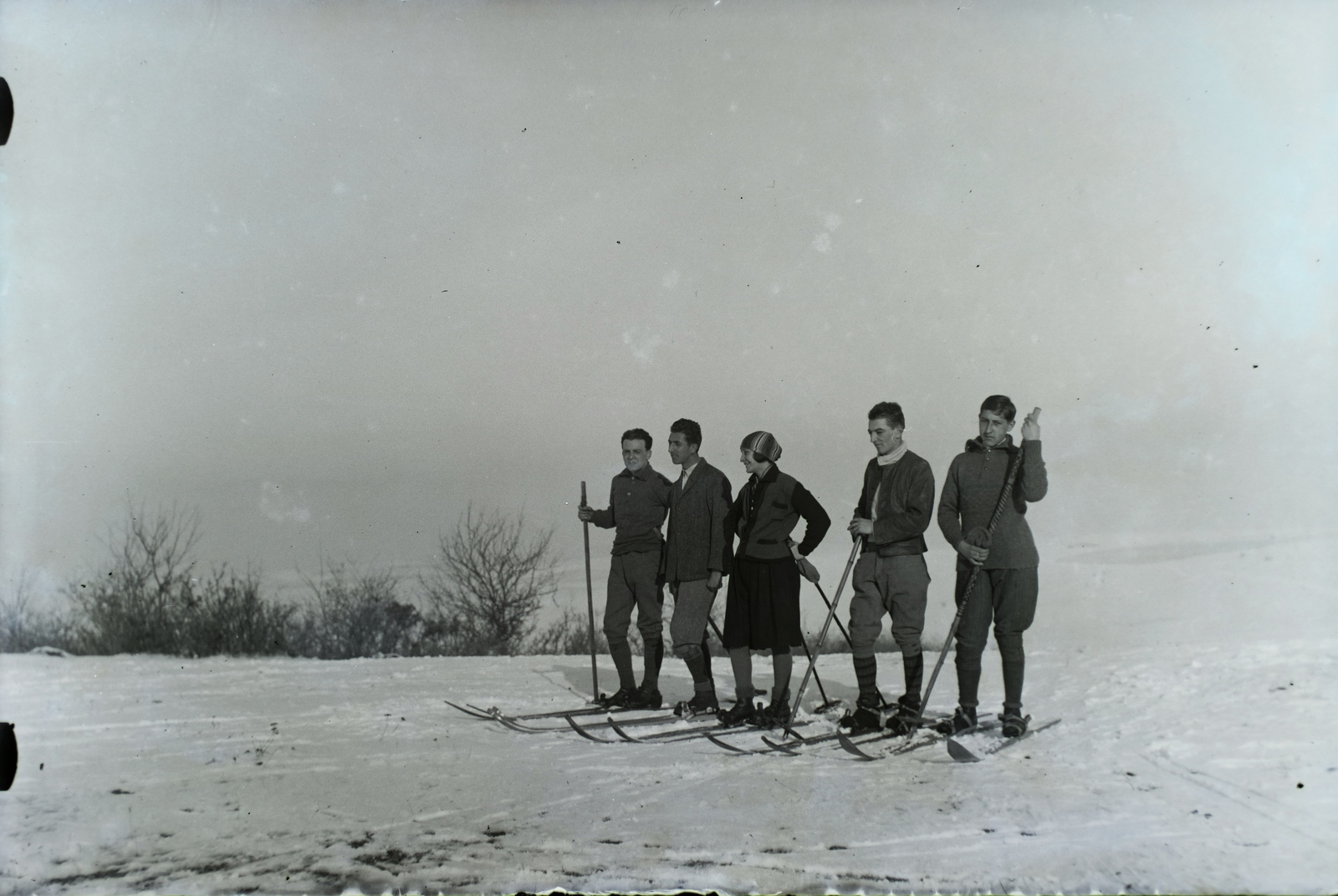 1928, Jánossy Virág, Háberl Aladár, skis, skiing, ski pole, Fortepan #130313