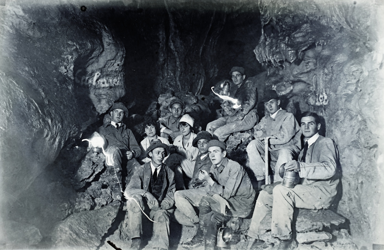 1928, Jánossy Virág, Háberl Aladár, caving, cave, Fortepan #130315
