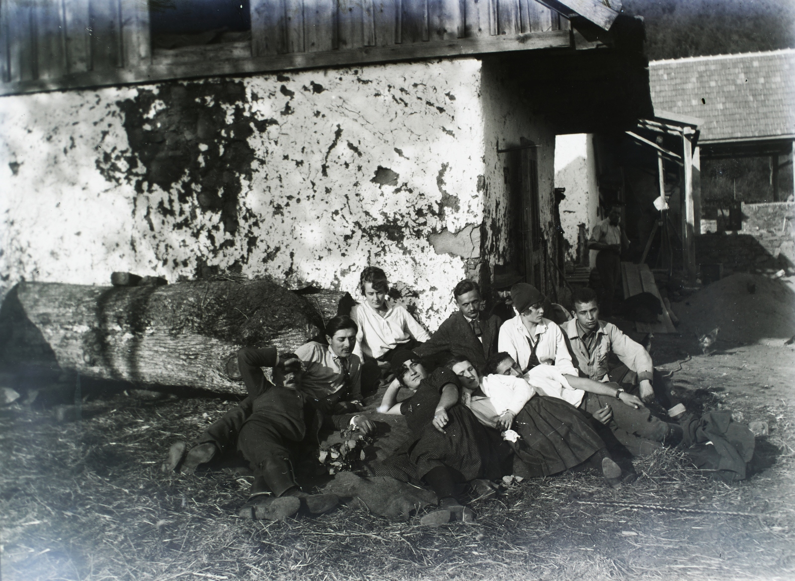 1927, Jánossy Virág, Háberl Aladár, fiatalság, fejtámasztás, Fortepan #130327