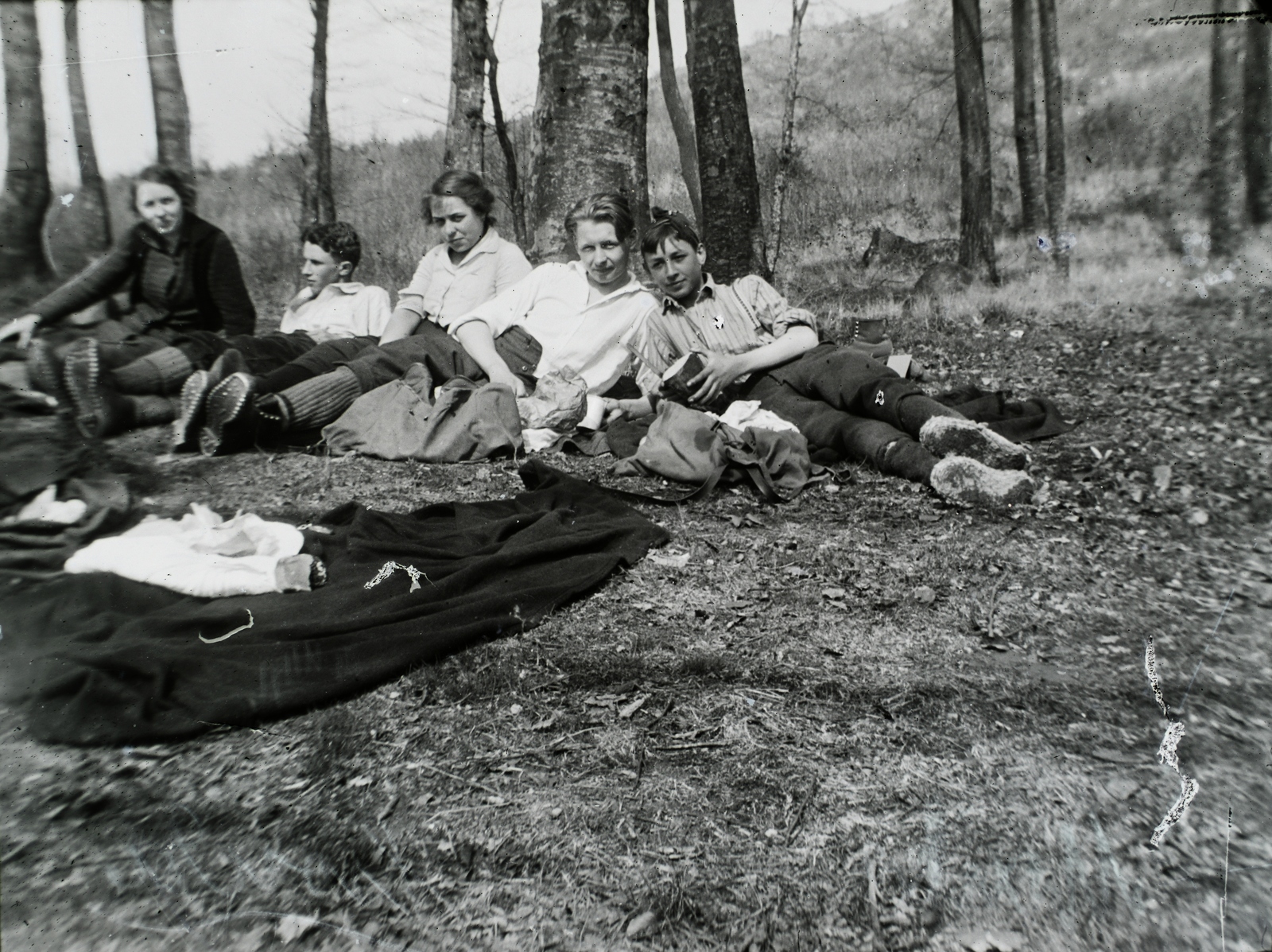 1927, Jánossy Virág, Háberl Aladár, tourist, relaxation, picnic, Fortepan #130329