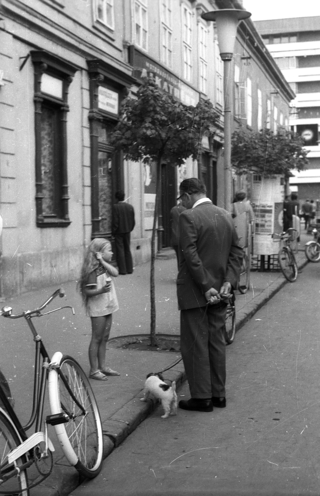 Magyarország, Győr, Baross Gábor (Lenin) út a Bajcsy-Zsilinszky út felől az Árpád út felé nézve., 1973, Vizsnyiczai Erzsébet, kerékpár, Fortepan #130757