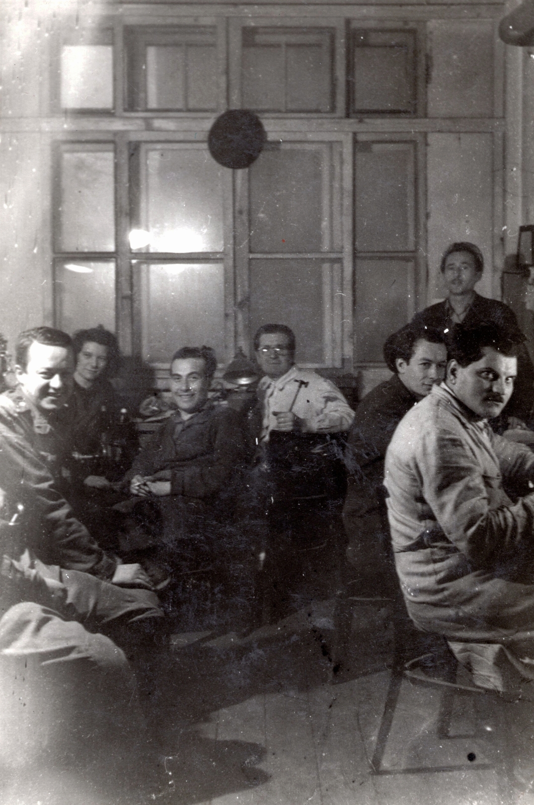 1944, Bokor András, smile, lady, men, sitting, chair, Fortepan #130874