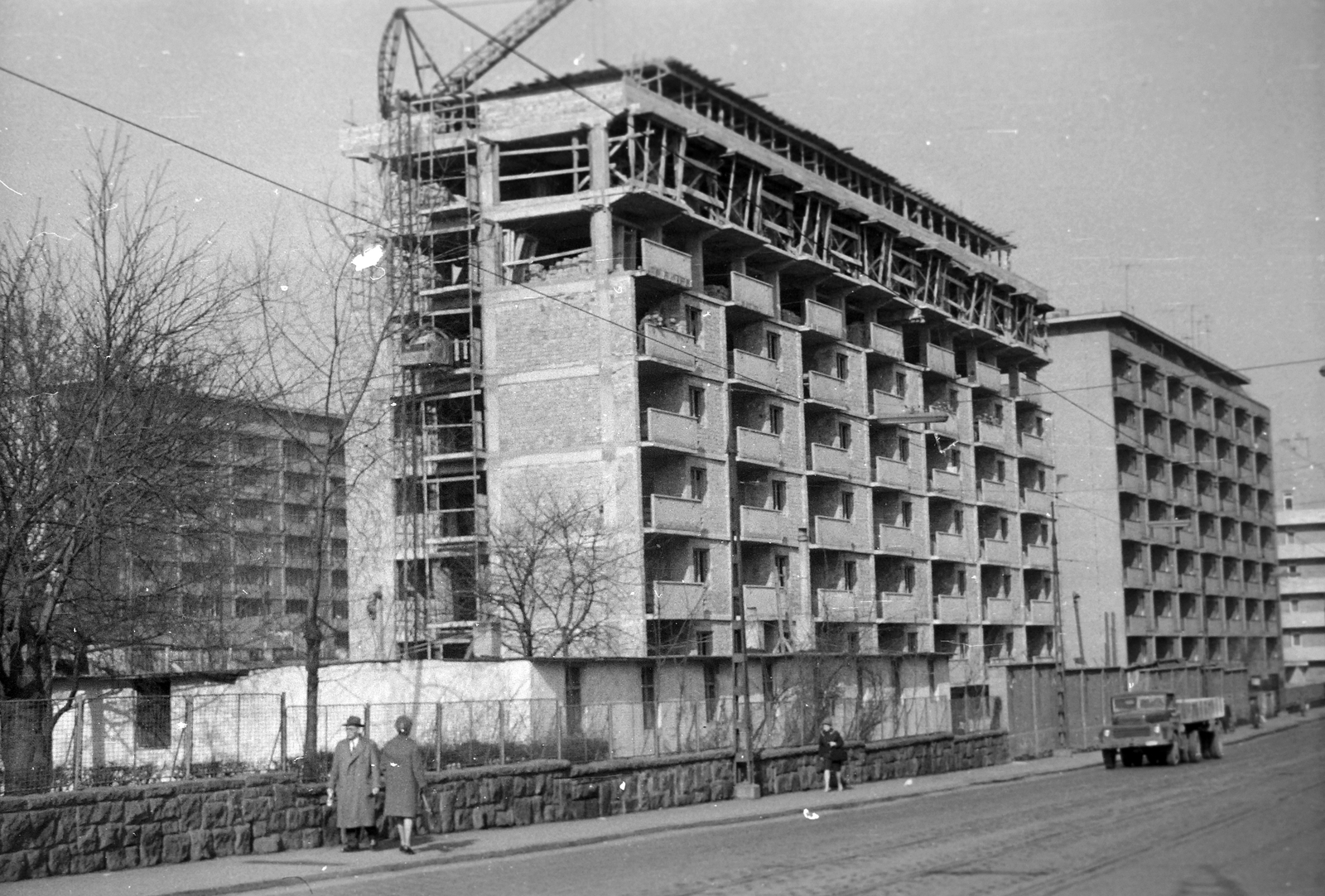 Hungary, Budapest XII., Alkotás utca, a tiszti lakótelep építkezése a Királyhágó utca és a Nagyenyed utca közötti szakaszon., 1960, Gergely János, Budapest, blocks, Fortepan #131050