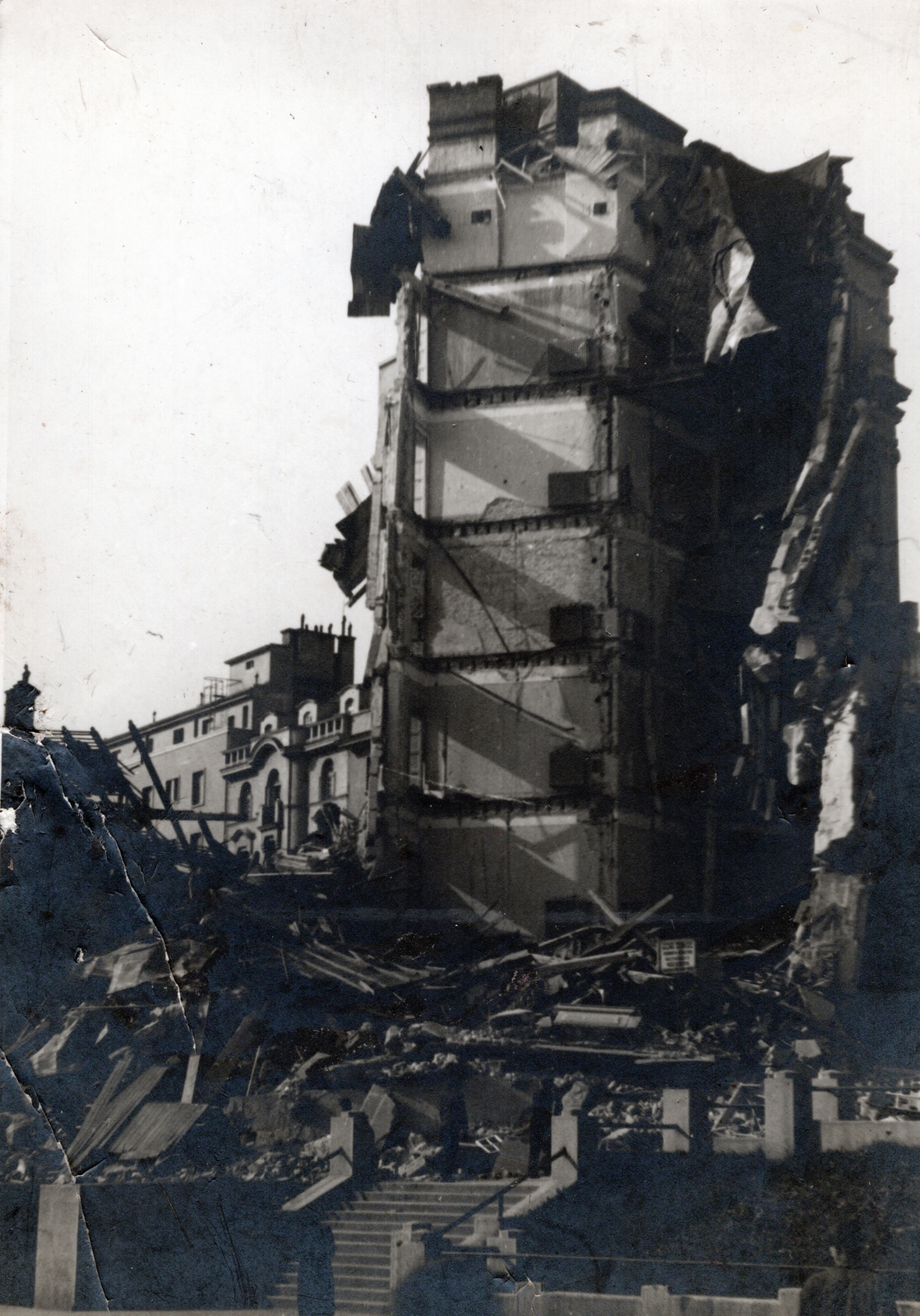 1943, Marics Zoltán, második világháború, épületkár, Fortepan #131333