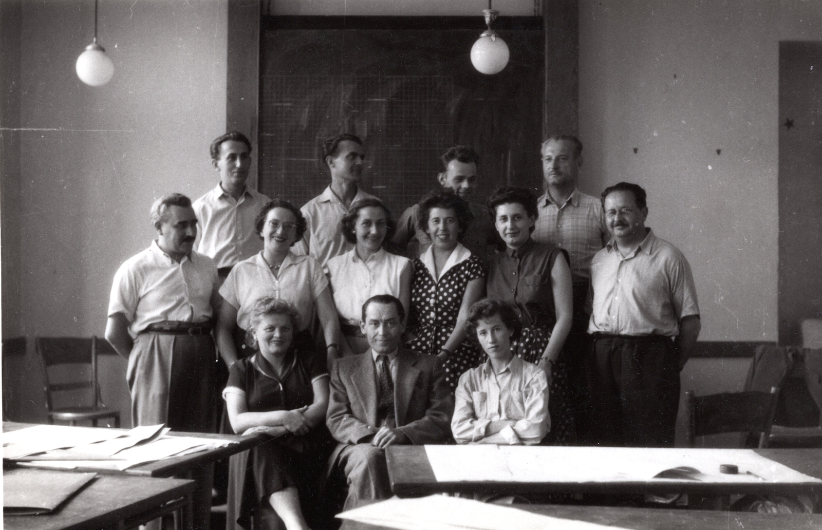 1954, Paczolay család, tableau, classroom, Fortepan #131503