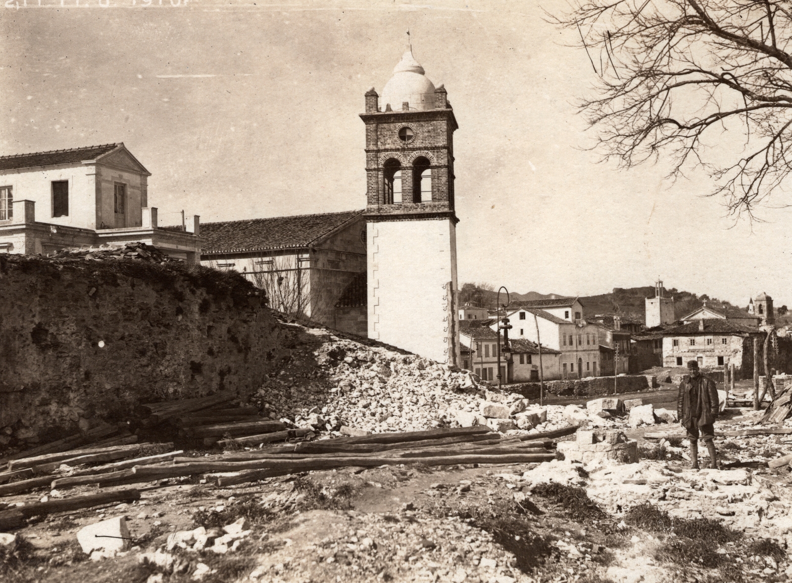 Albania, Durrës, középen az ortodox Szent Szpiridon-templom., 1916, Palotai Klára, First World War, church, Fortepan #131576