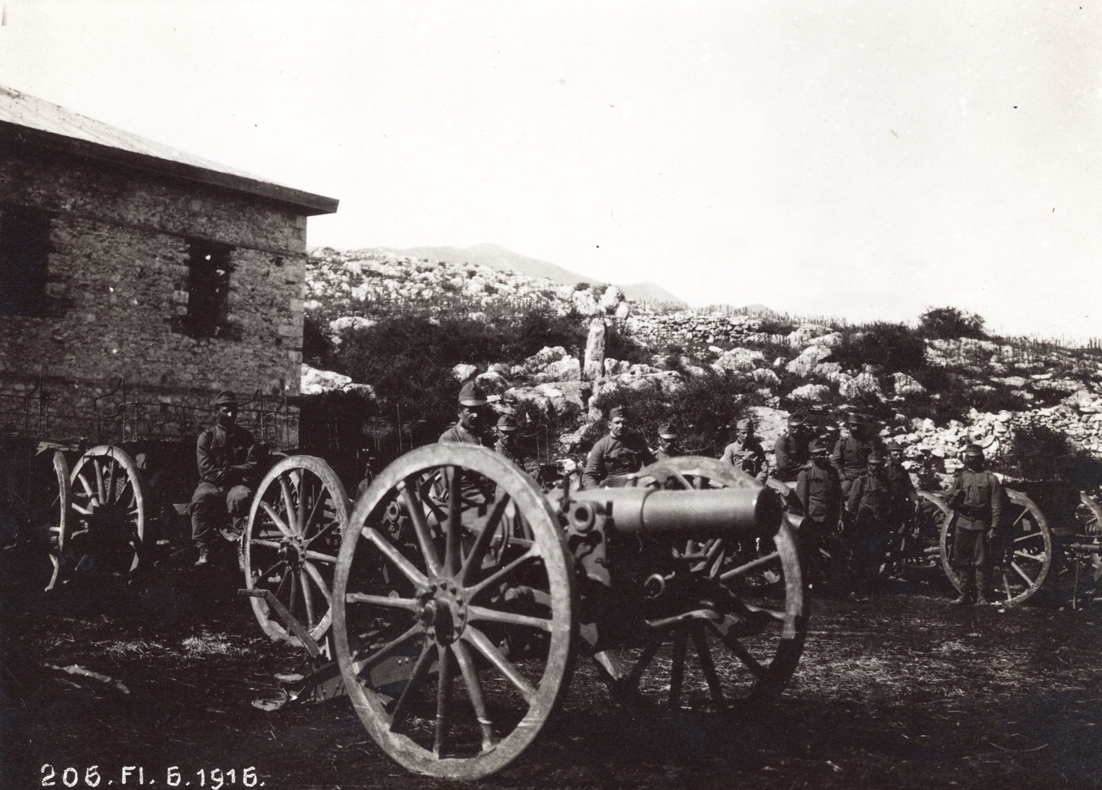 1916, Palotai Klára, First World War, cannon, artillery, Fortepan #131593