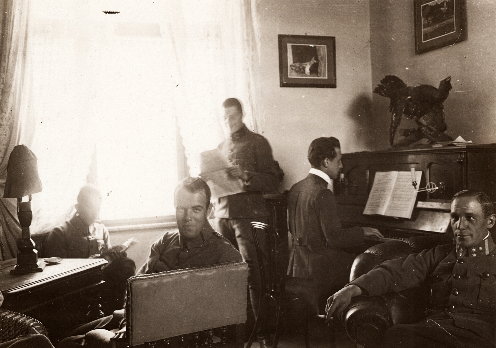1916, Palotai Klára, First World War, soldier, piano, Fortepan #131612