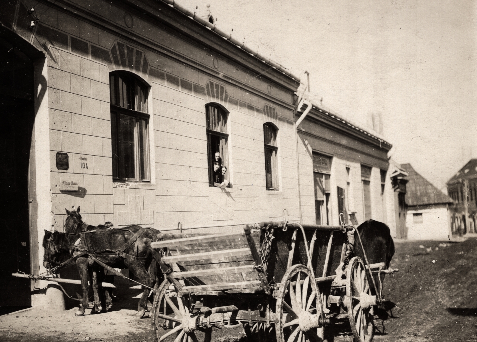 Romania,Transylvania, Miercurea Ciuc, Petőfi Sándor utca., 1916, Palotai Klára, chariot, Fortepan #131637