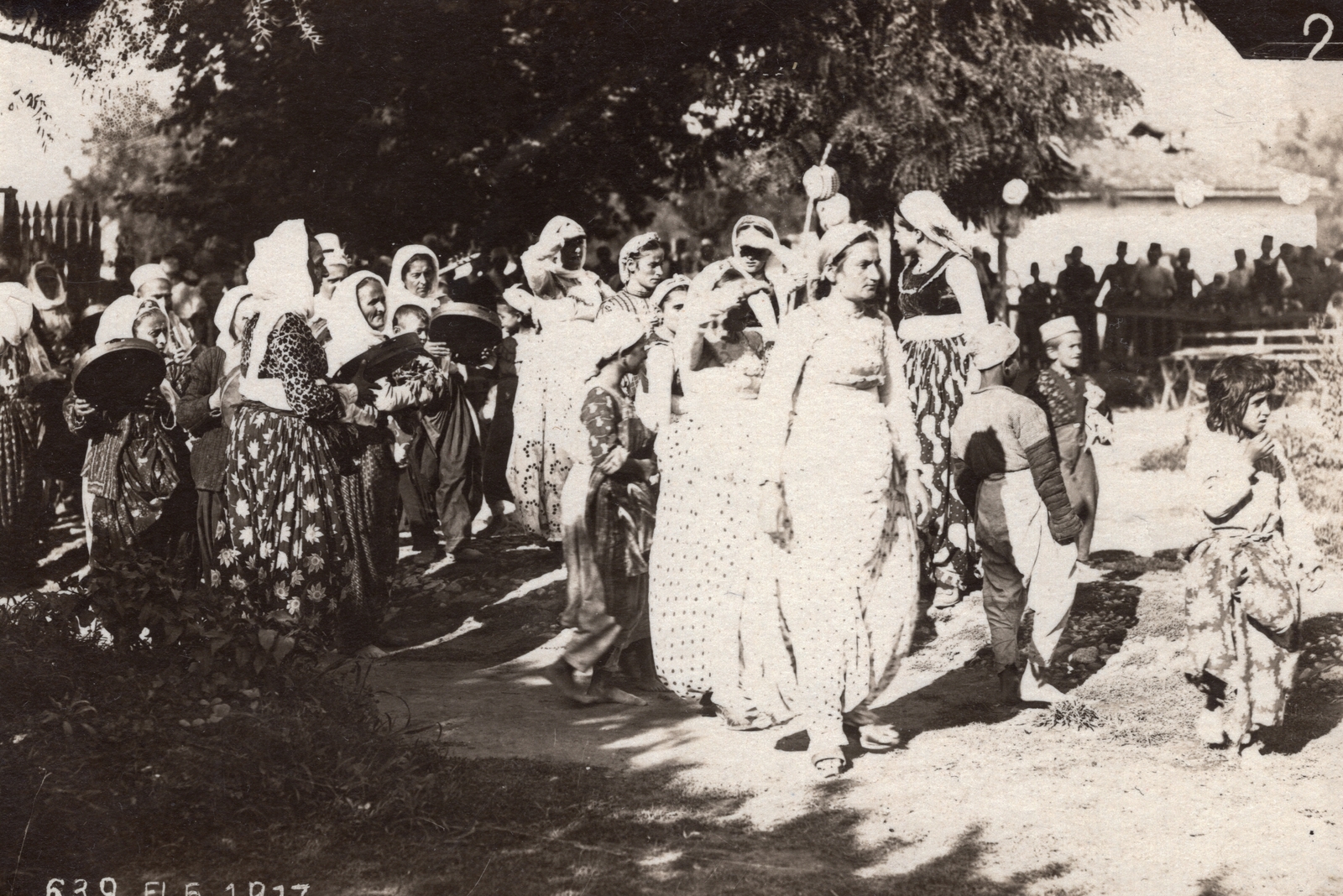 1917, Palotai Klára, folk costume, drum, muslim, Fortepan #131654