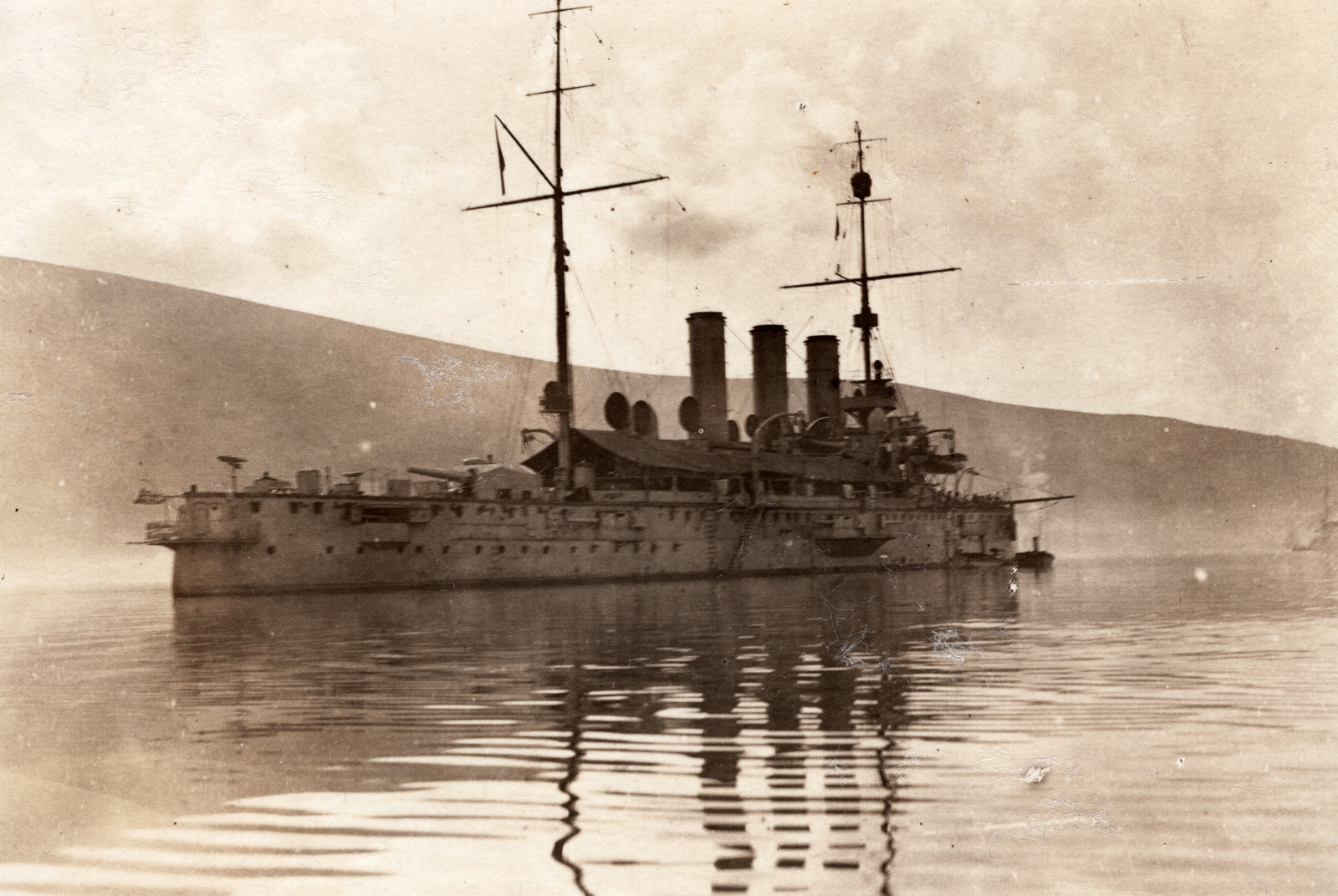 SMS Kaiser Karl VI. az Osztrák–Magyar Monarchia haditengerészetének VI. Károly-osztályú páncélos cirkálója (Panzerkreuzer)., 1916, Palotai Klára, First World War, warship, Fortepan #131658