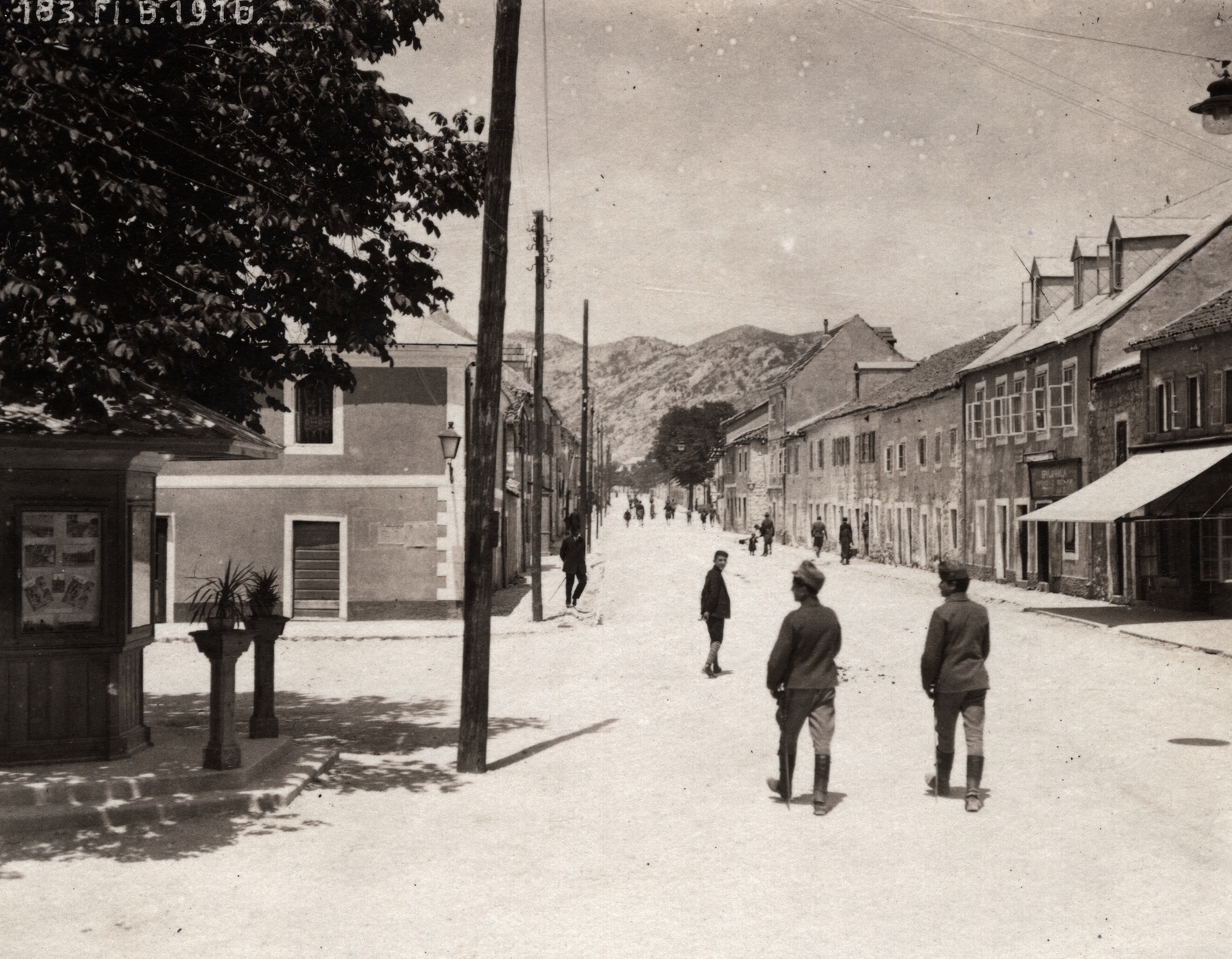 Montenegro, Cetinje, Njegoševa (Katunska) ulica., 1916, Palotai Klára, First World War, Fortepan #131705