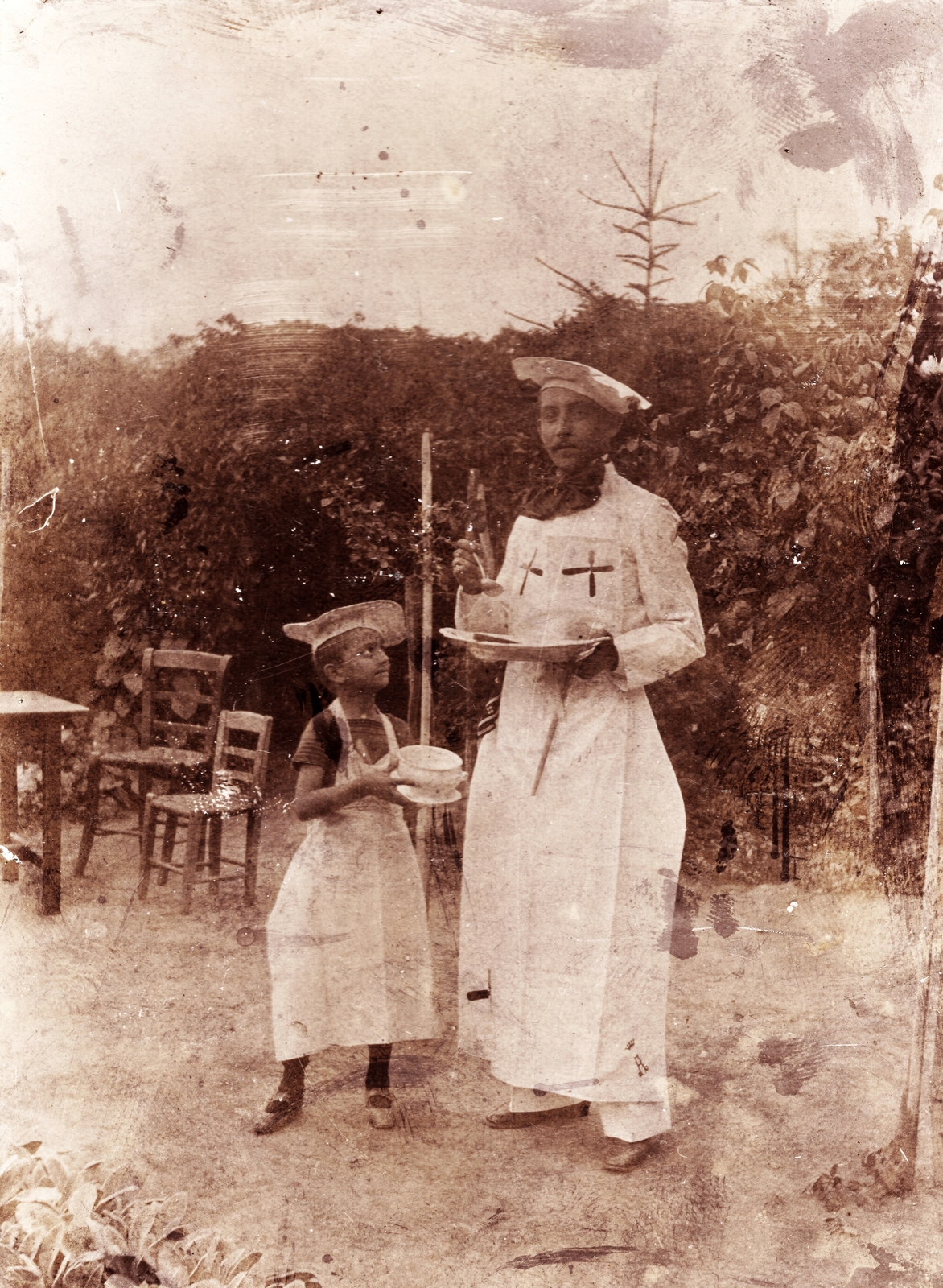 1904, Palotai Klára, kid, apron, Fortepan #131768