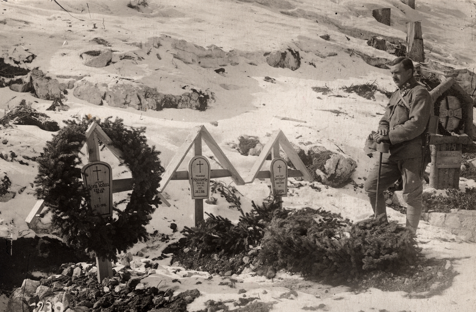 Olaszország, Gallio, a település környéke a Monte di Val Bella közelében., 1918, Új Ember hetilap, első világháború, hadisír, Fortepan #131886