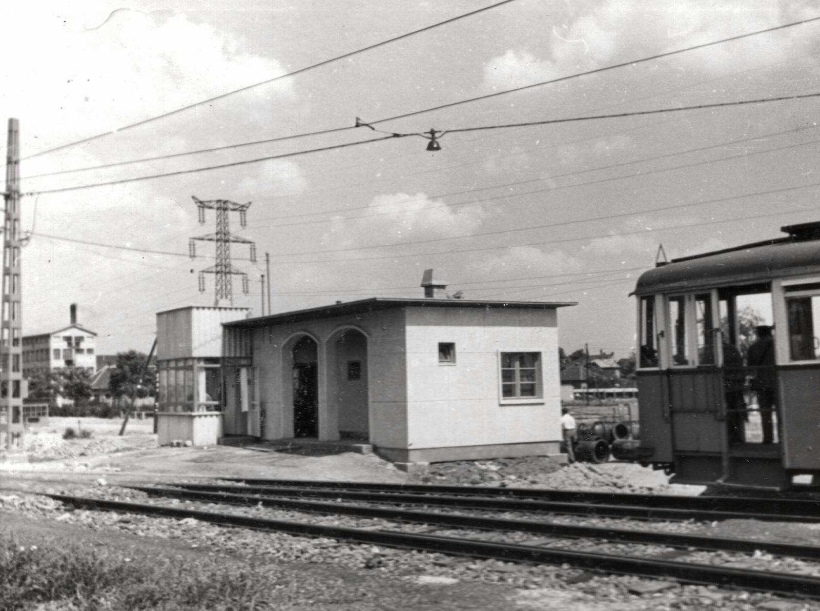 Hungary, Budapest XIV., a 44-es villamos ekkor elkészült végállomása a Rákos-pataknál., 1956, Samodai József Zuglói Helytörténeti Műhely, tram, Budapest, Fortepan #131982